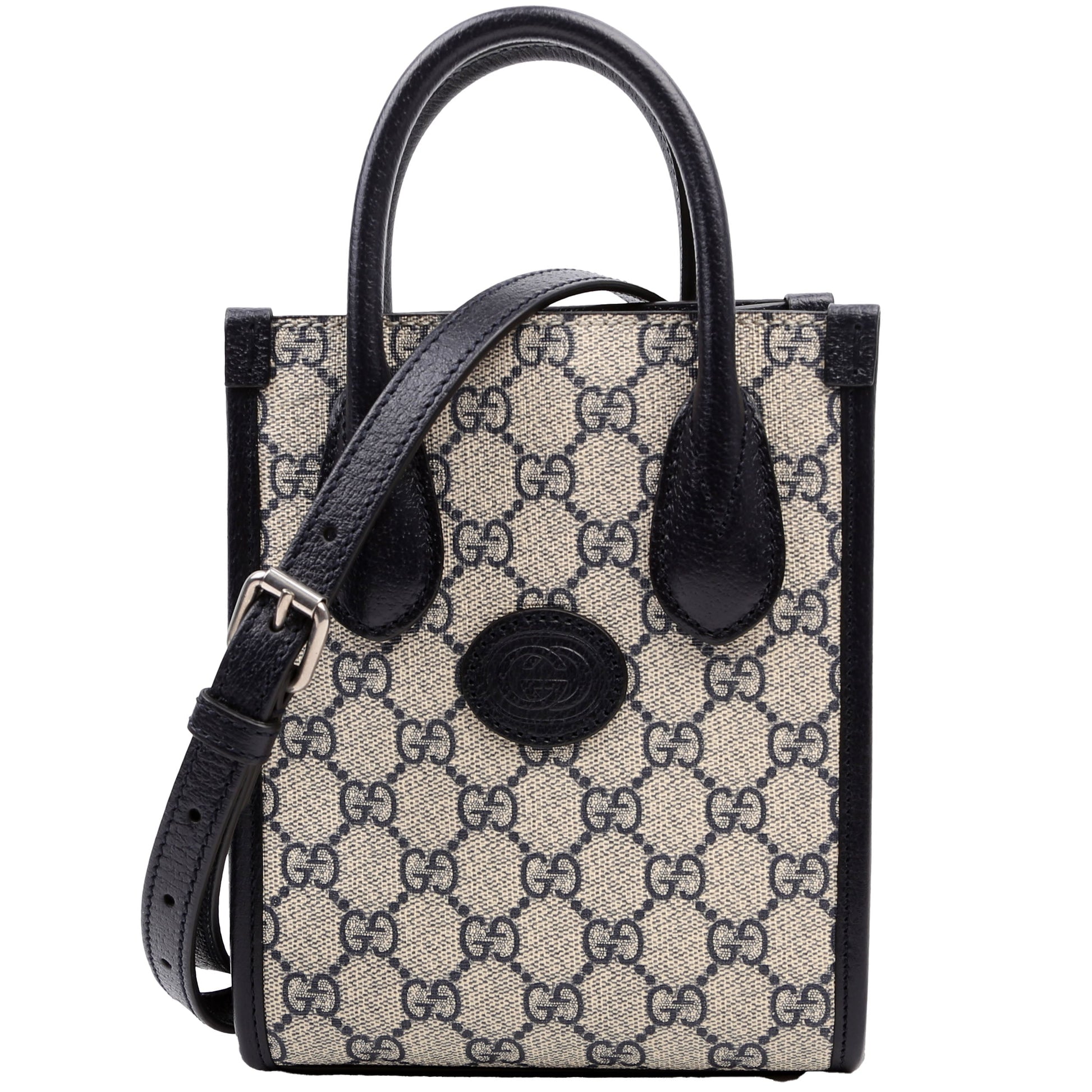 Gucci 671623 Mini Tote Interlocking G Navy/Beige Bag