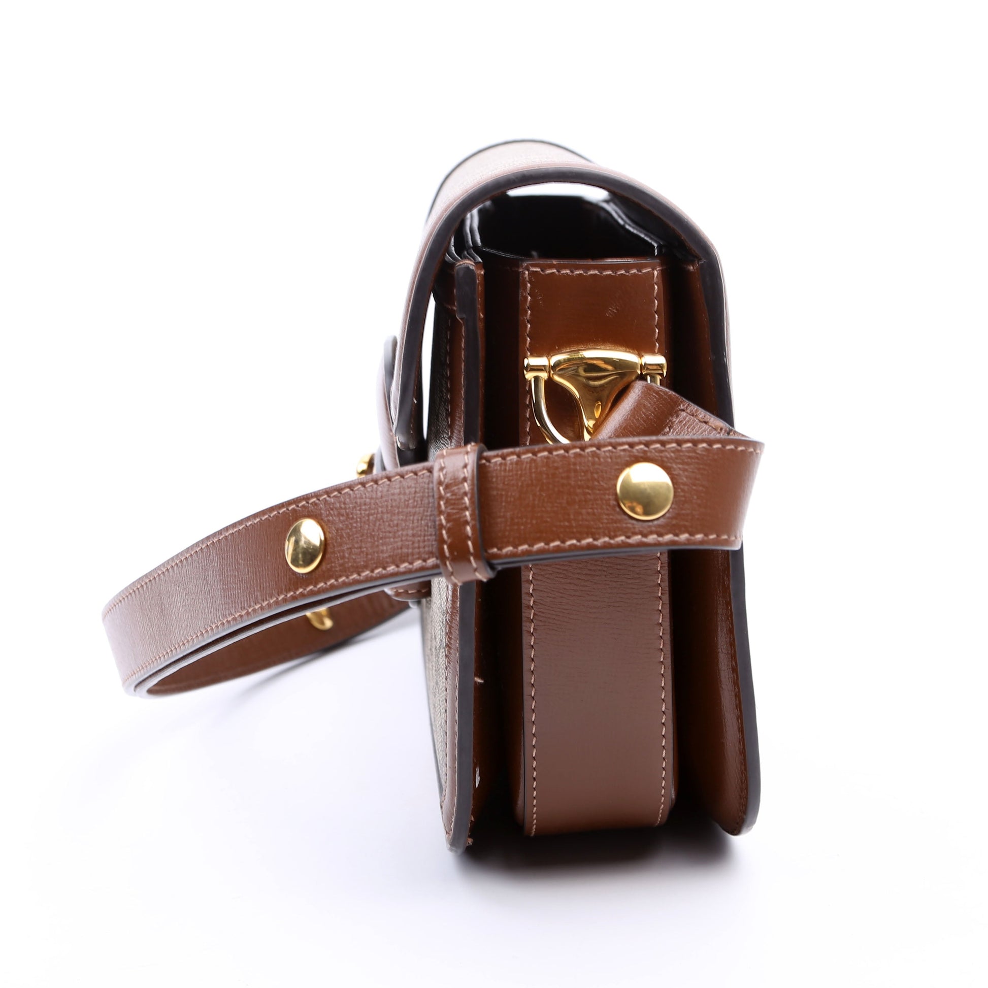 Gucci 602204 Horsebit Shoulder Brown Bag