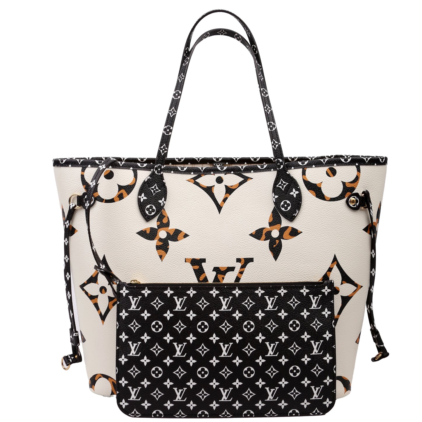 Louis Vuitton Neverfull With Wallet MM Jungle Ivory/Brown