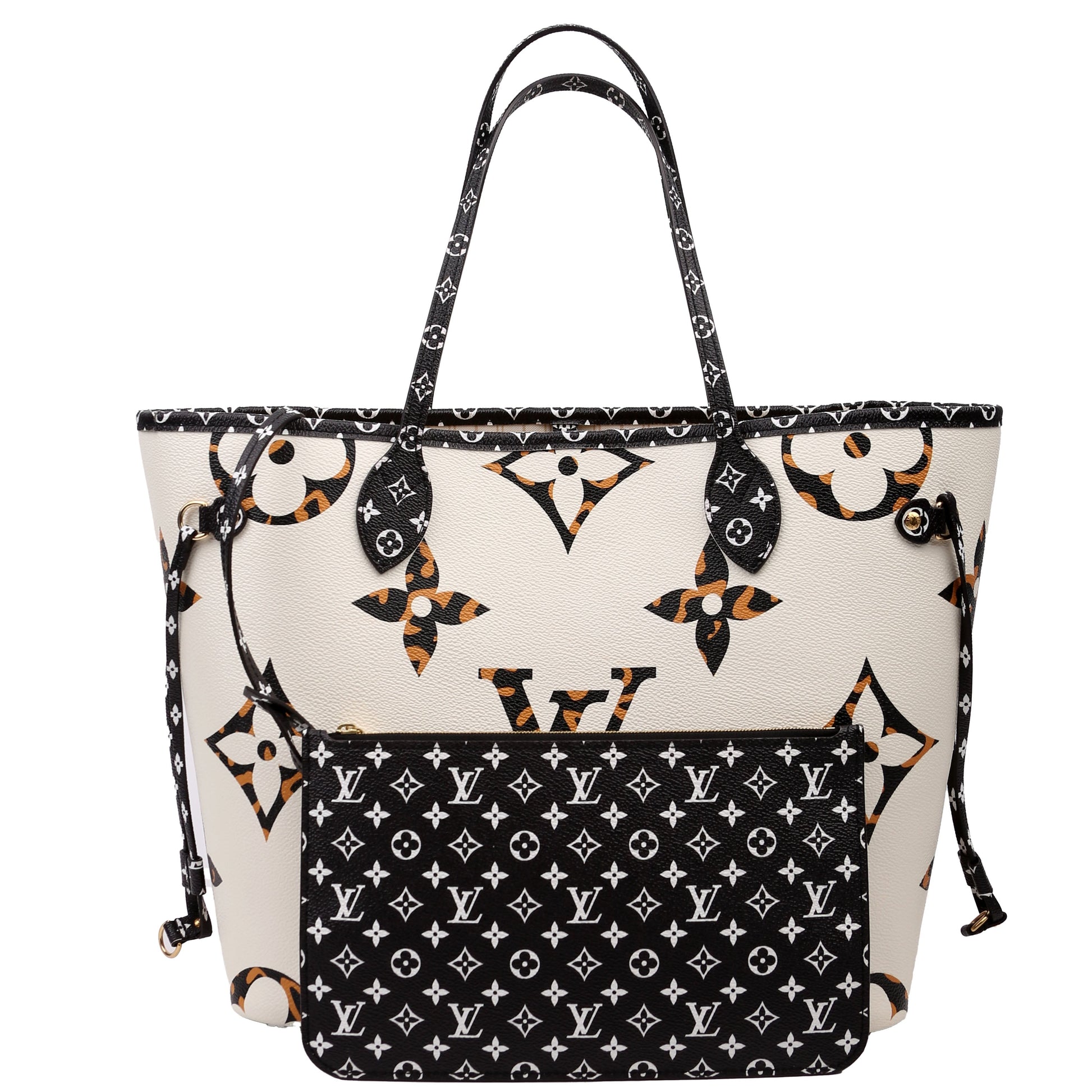 Louis Vuitton Neverfull With Wallet MM Jungle Ivory/Brown