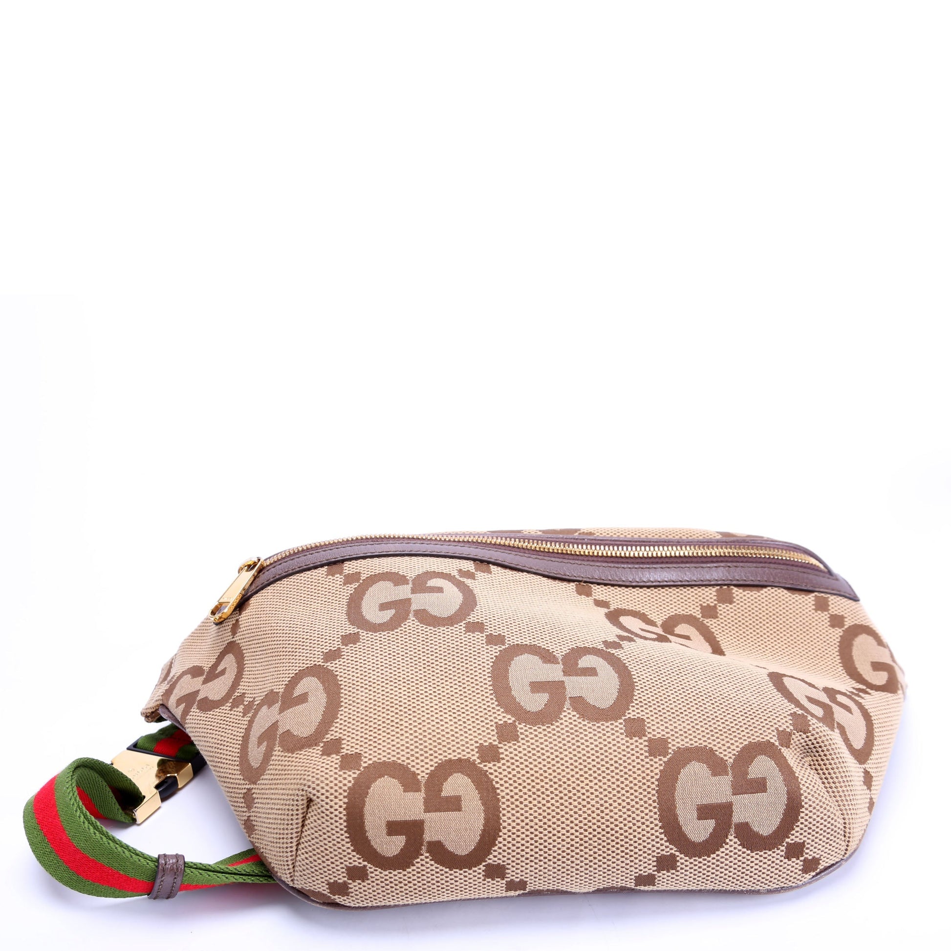 Gucci 696031 Jumbo GG Canvas Belt Tan Bag