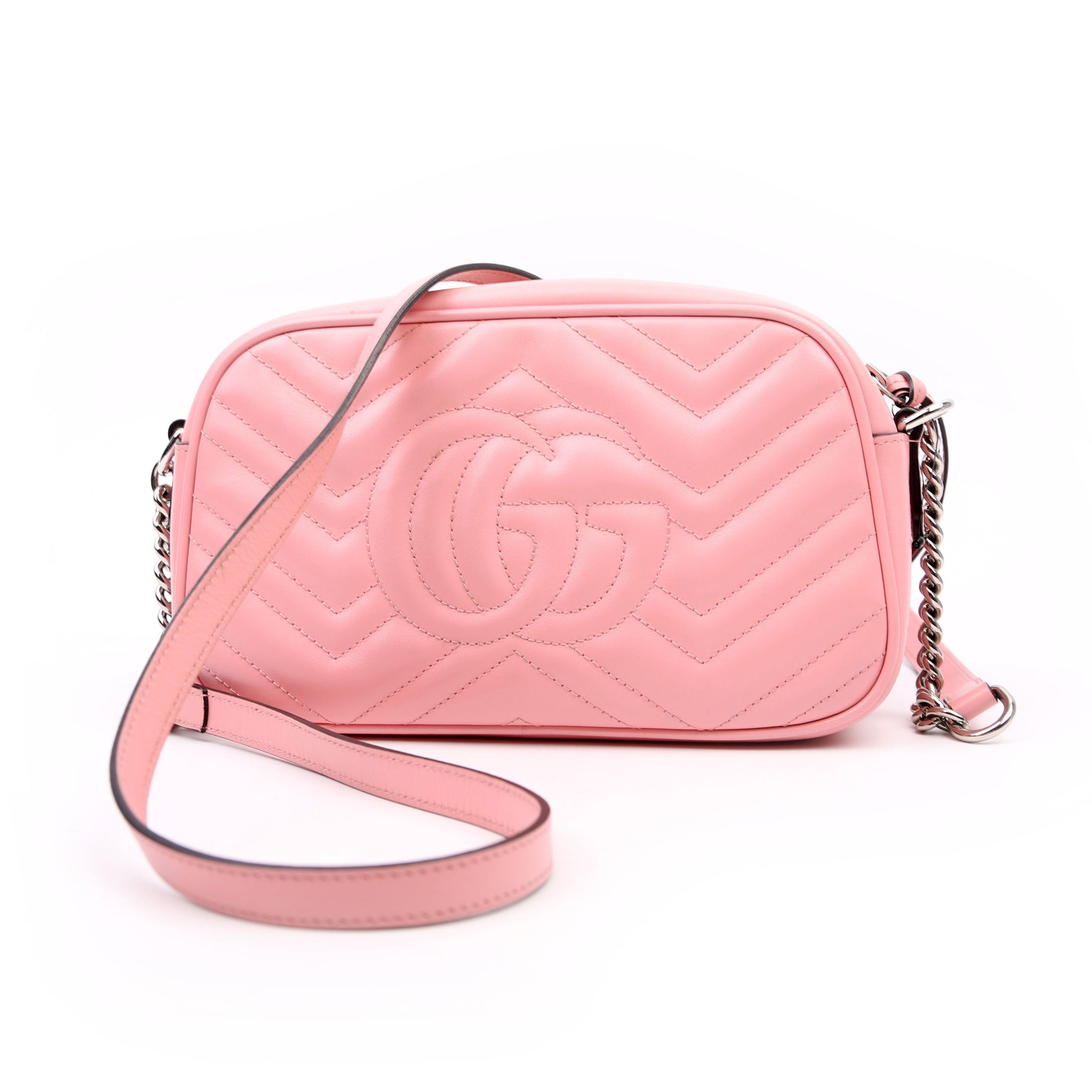 Gucci 447632 Marmont Small Leather Camera Pink Bag