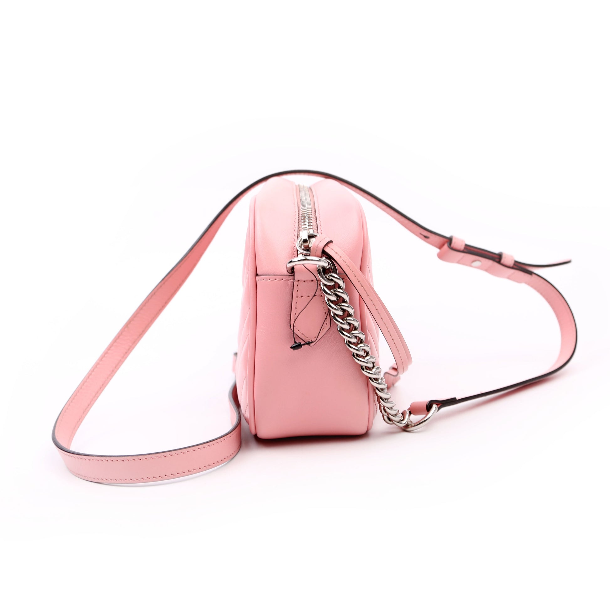 Gucci 447632 Marmont Small Leather Camera Pink Bag
