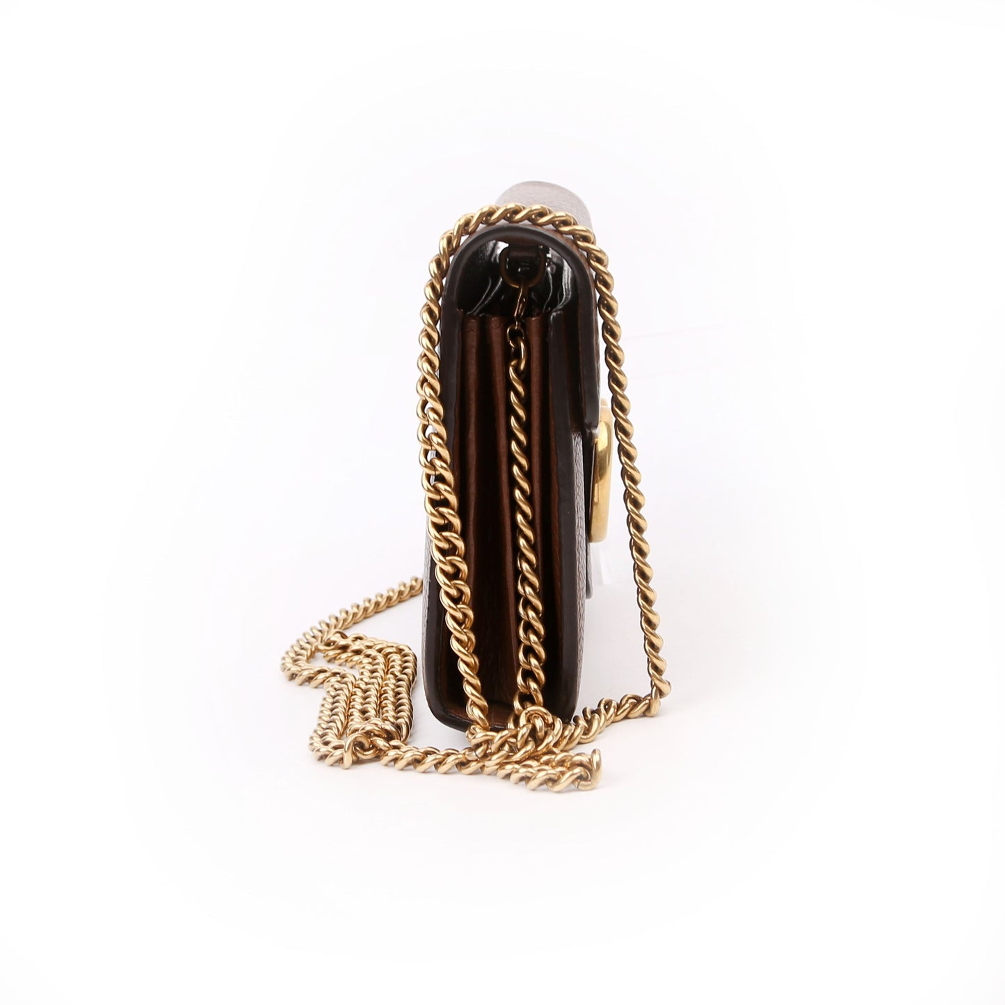 Gucci 401232 Marmont Chain Wallet Brown Bag