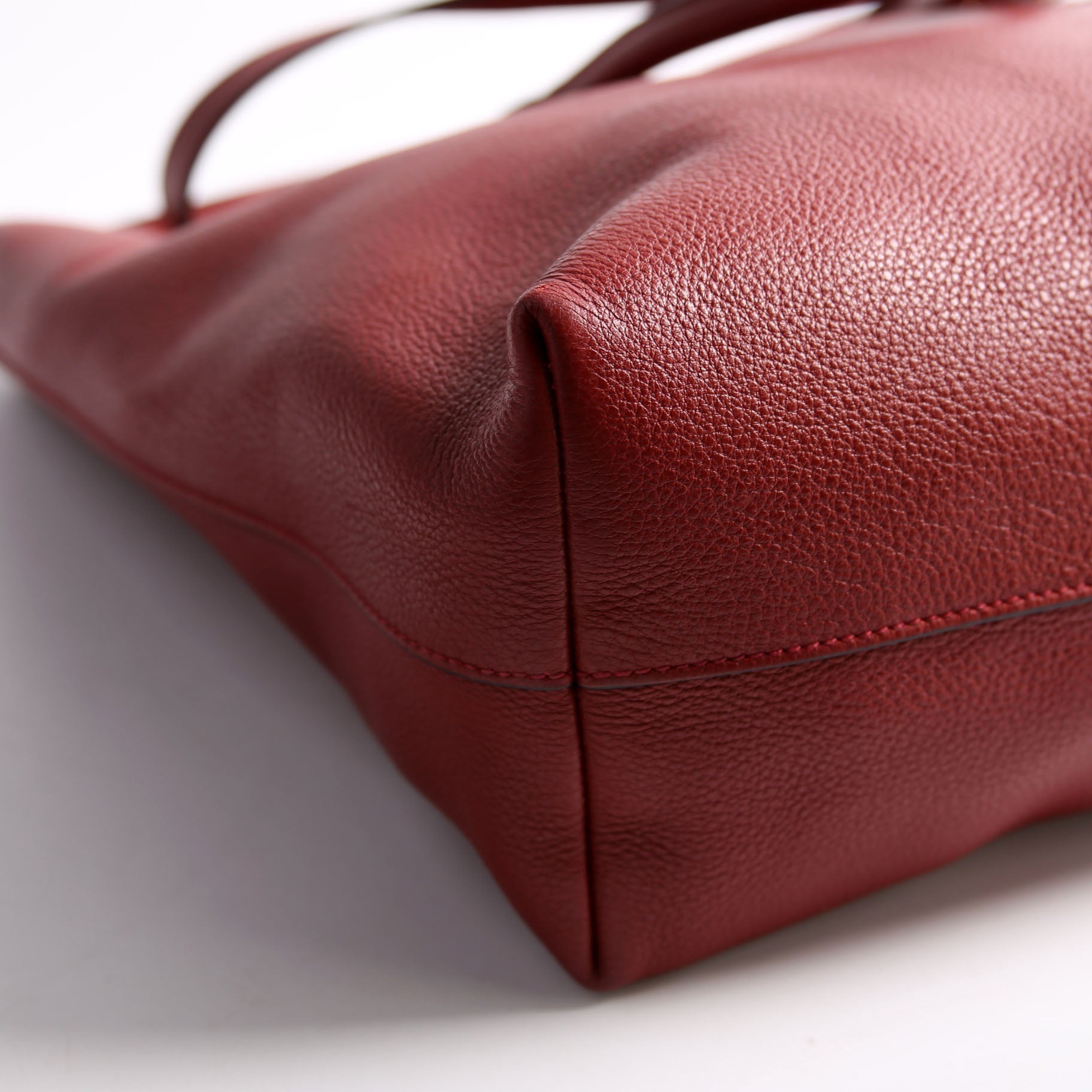 Prada 1BG865 Vitello Phenix Shopper Tote Red Bag