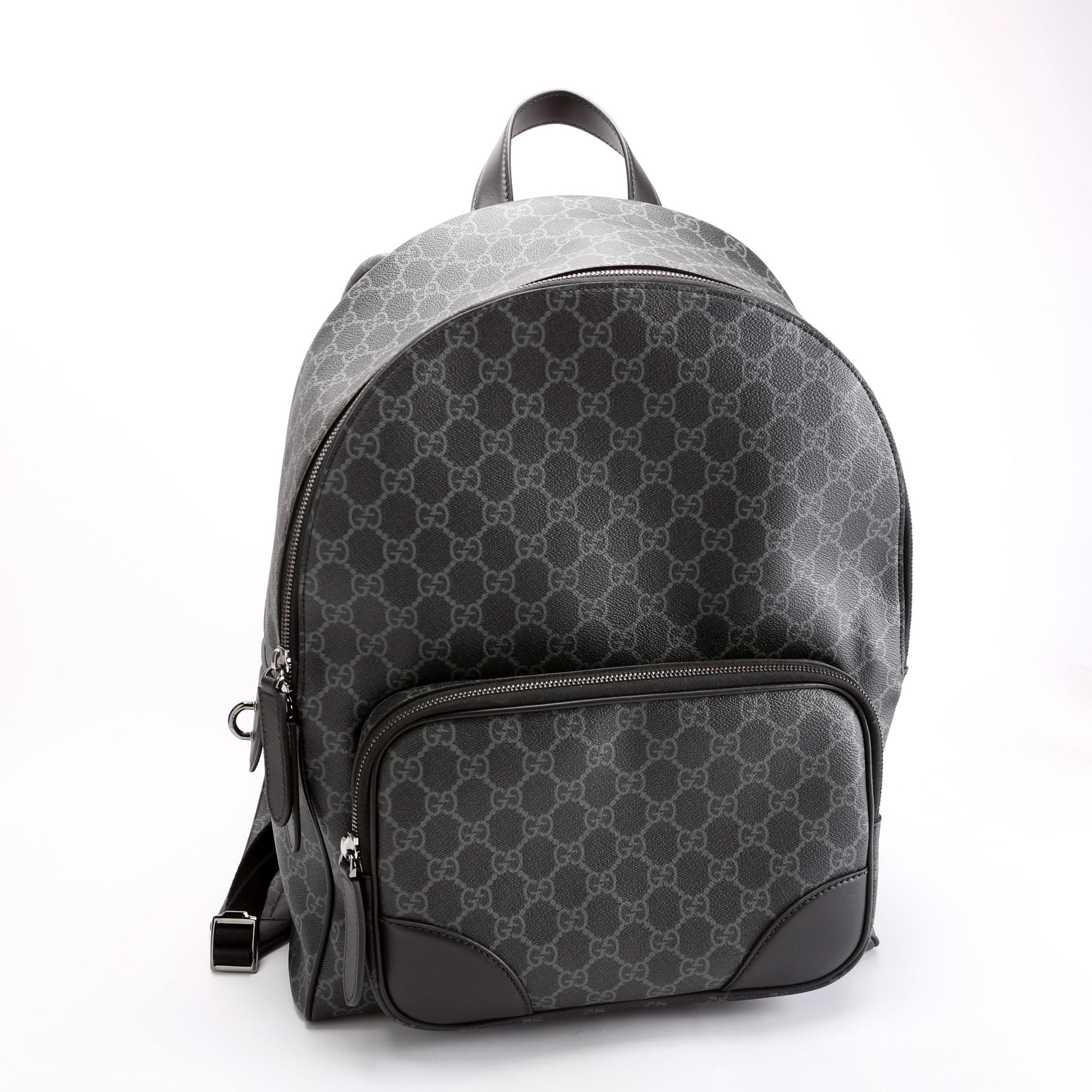 Gucci 821159 GG Supreme Emblem Backpack Medium Black Bag