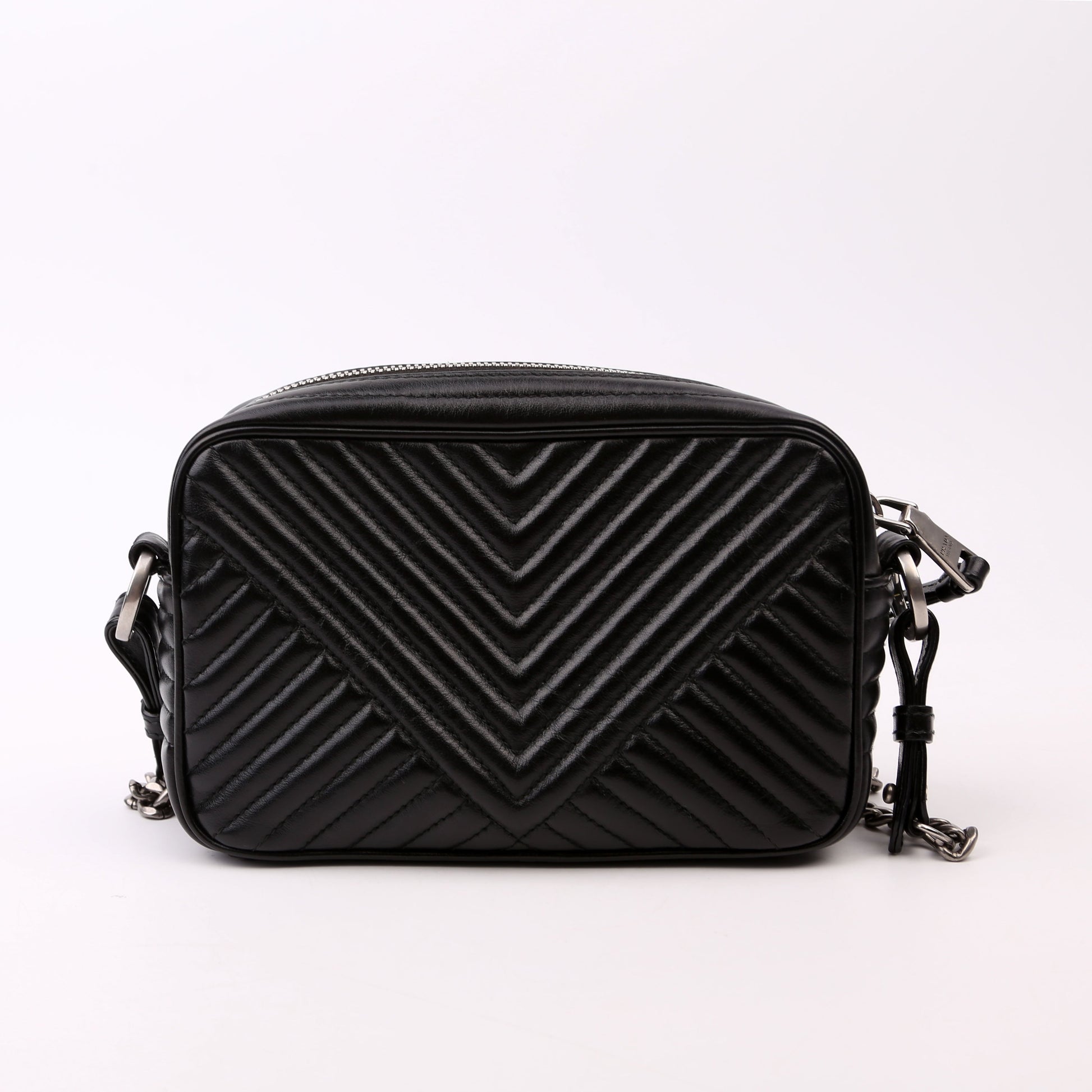 Prada Diagramme Camera Soft Calfskin Impunture Black Bag