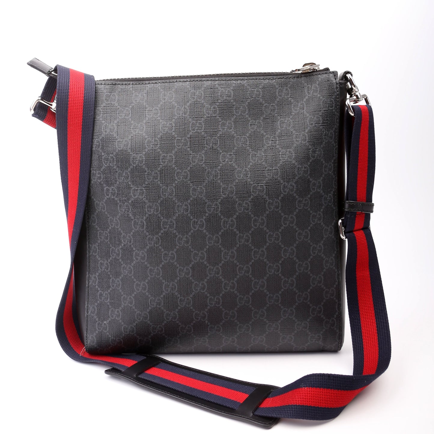 Gucci 474137 GG Supreme Messenger Black Bag