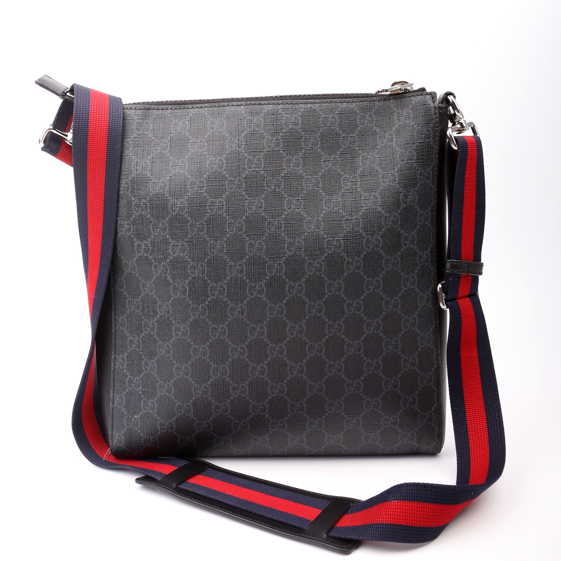Gucci 474137 GG Supreme Messenger Black Bag