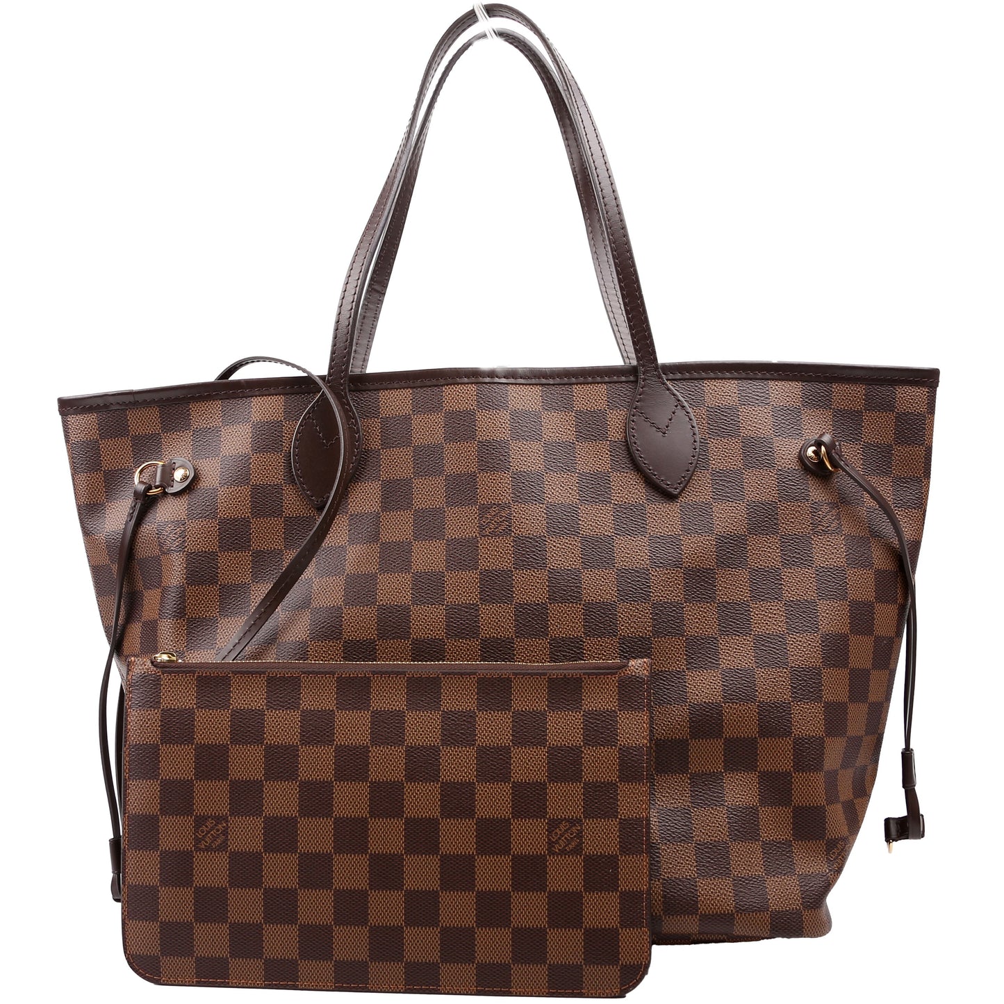 Louis Vuitton Neverfull With Wallet MM Damier Ebene Red