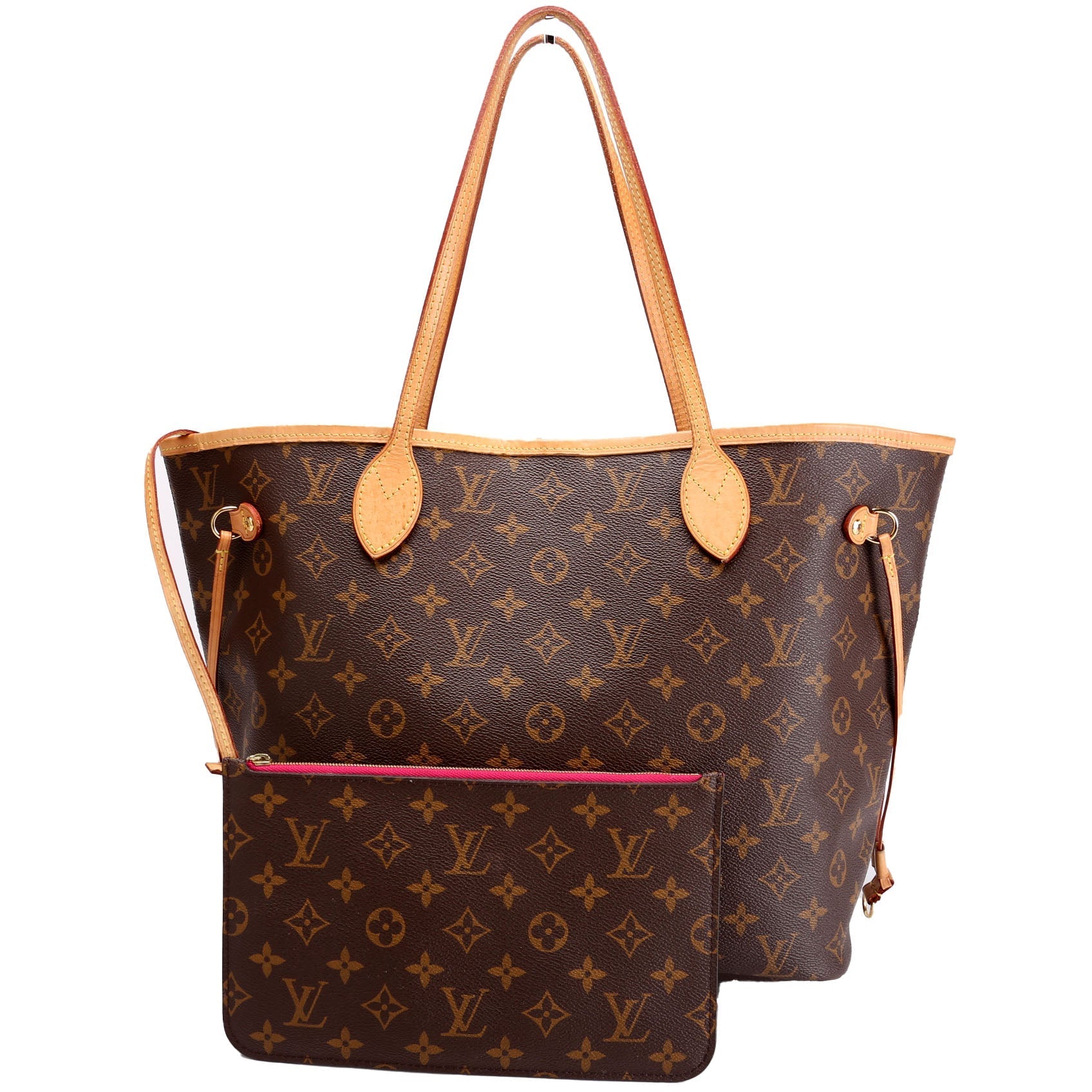 Louis Vuitton Neverfull With Wallet MM Monogram Pink