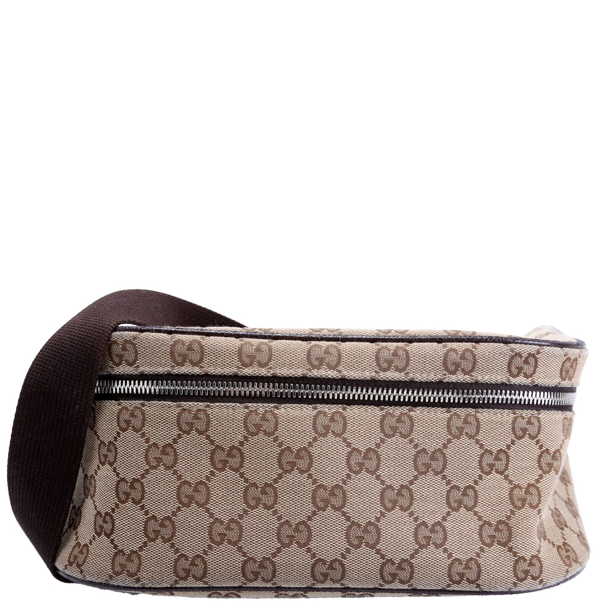 Gucci 630915 GG Canvas Waist Pouch Brown Bag