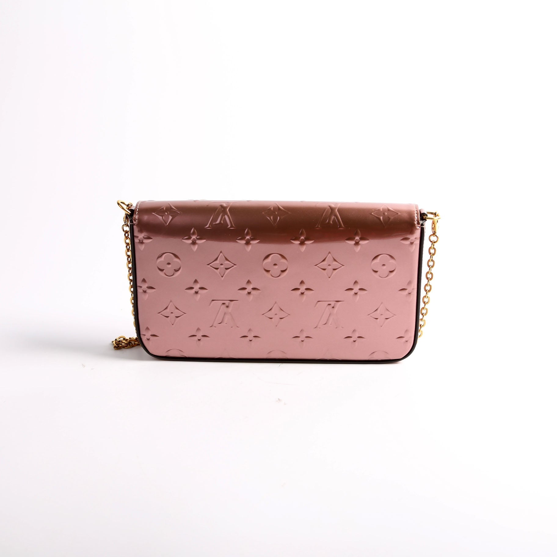 Louis Vuitton Pochette Felicie Metallic Vernis Pink