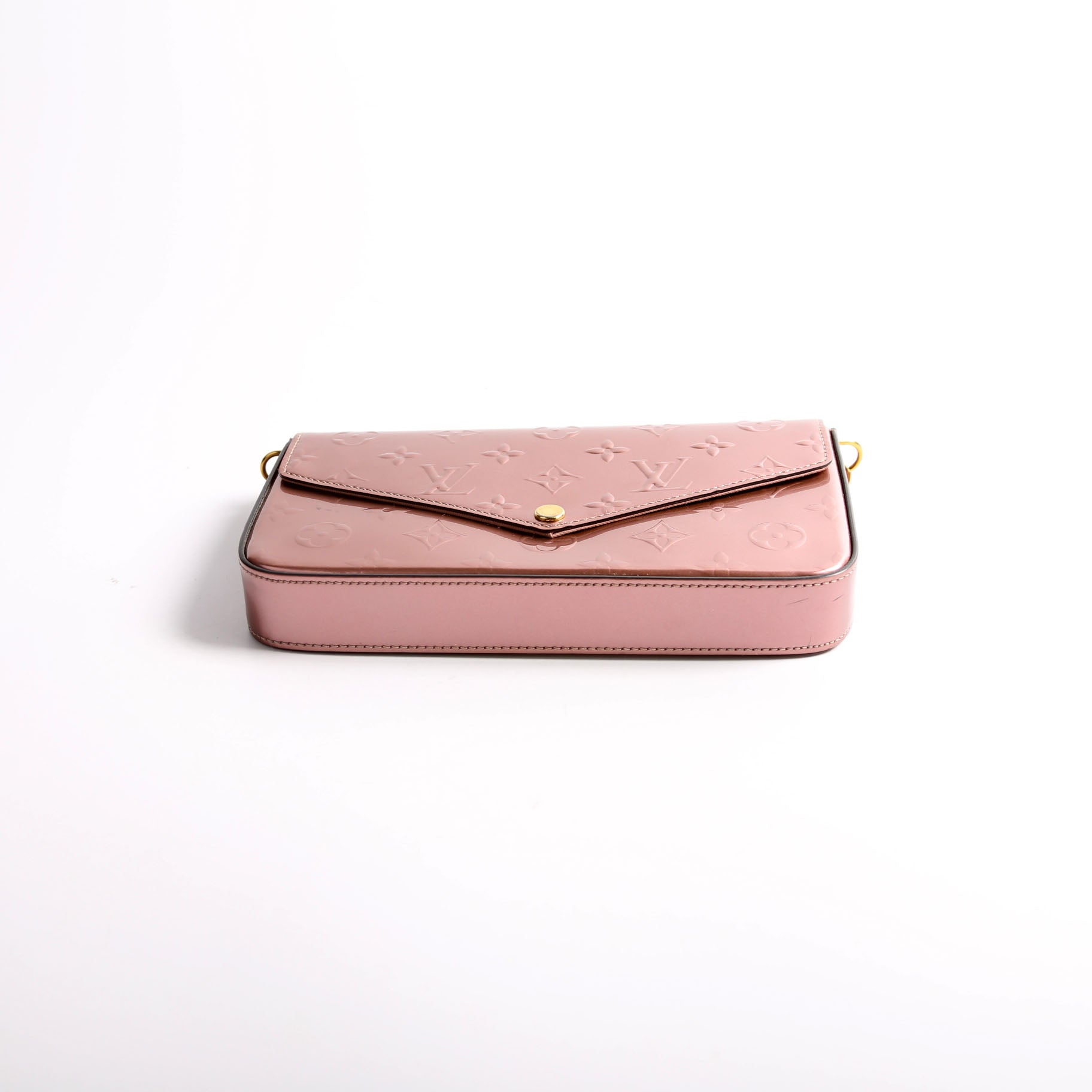 Louis Vuitton Pochette Felicie Metallic Vernis Pink