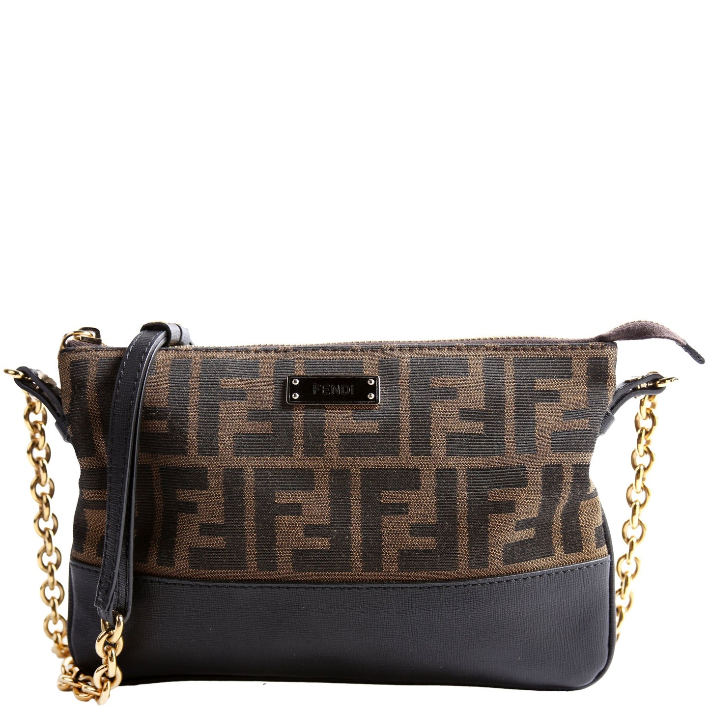 Fendi 8MO260 Zucca Elite Crossbody Brown/Black Bag