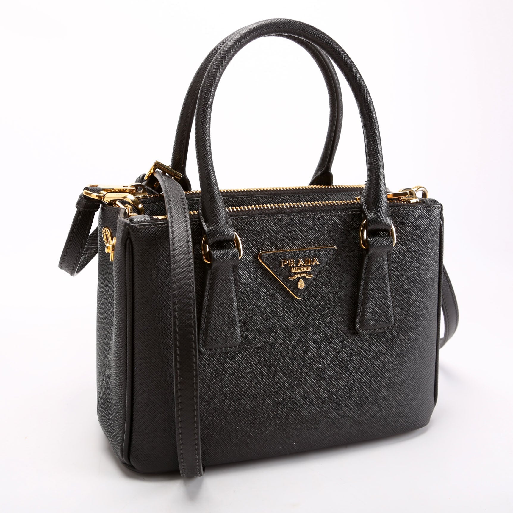Prada 1BA906 Saffiano Lux Galleria Mini Black Bag