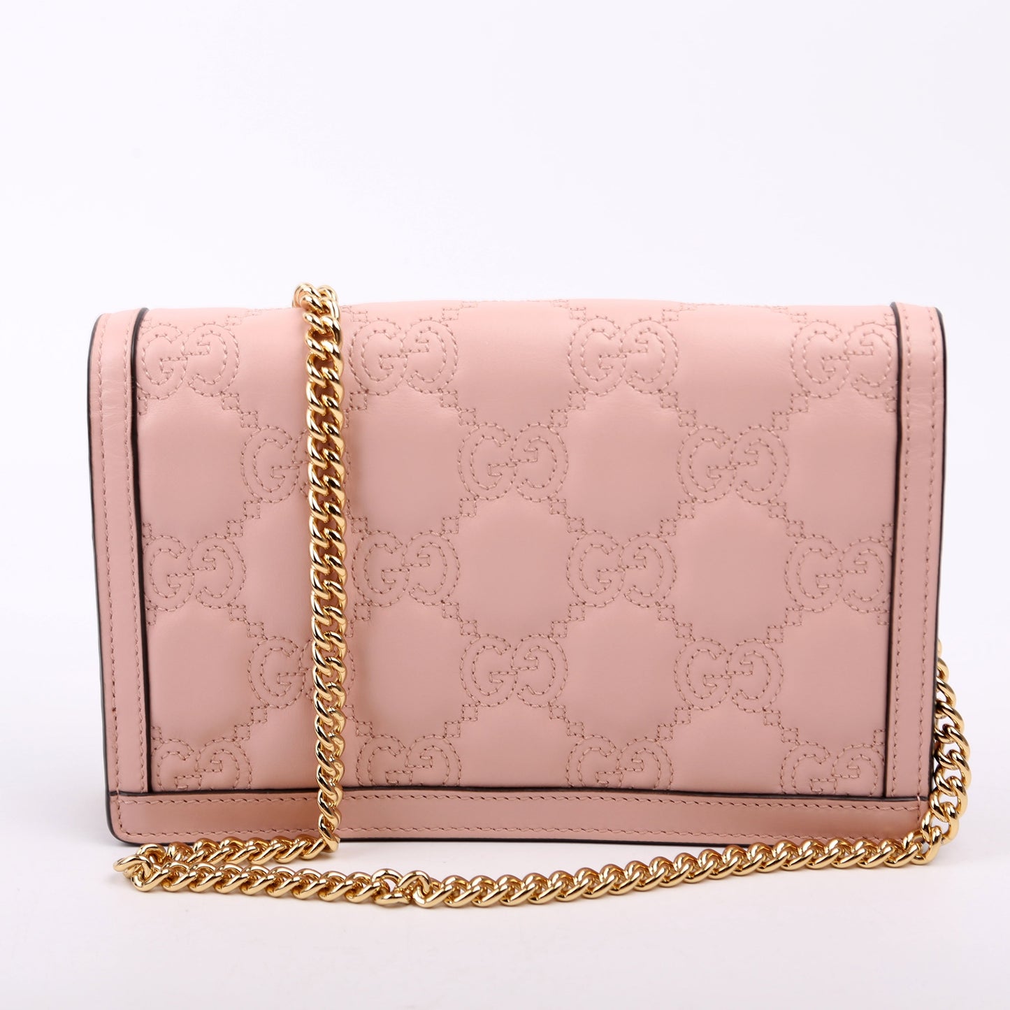 Gucci 723787 GG Matelasse Chain Wallet Pink Bag