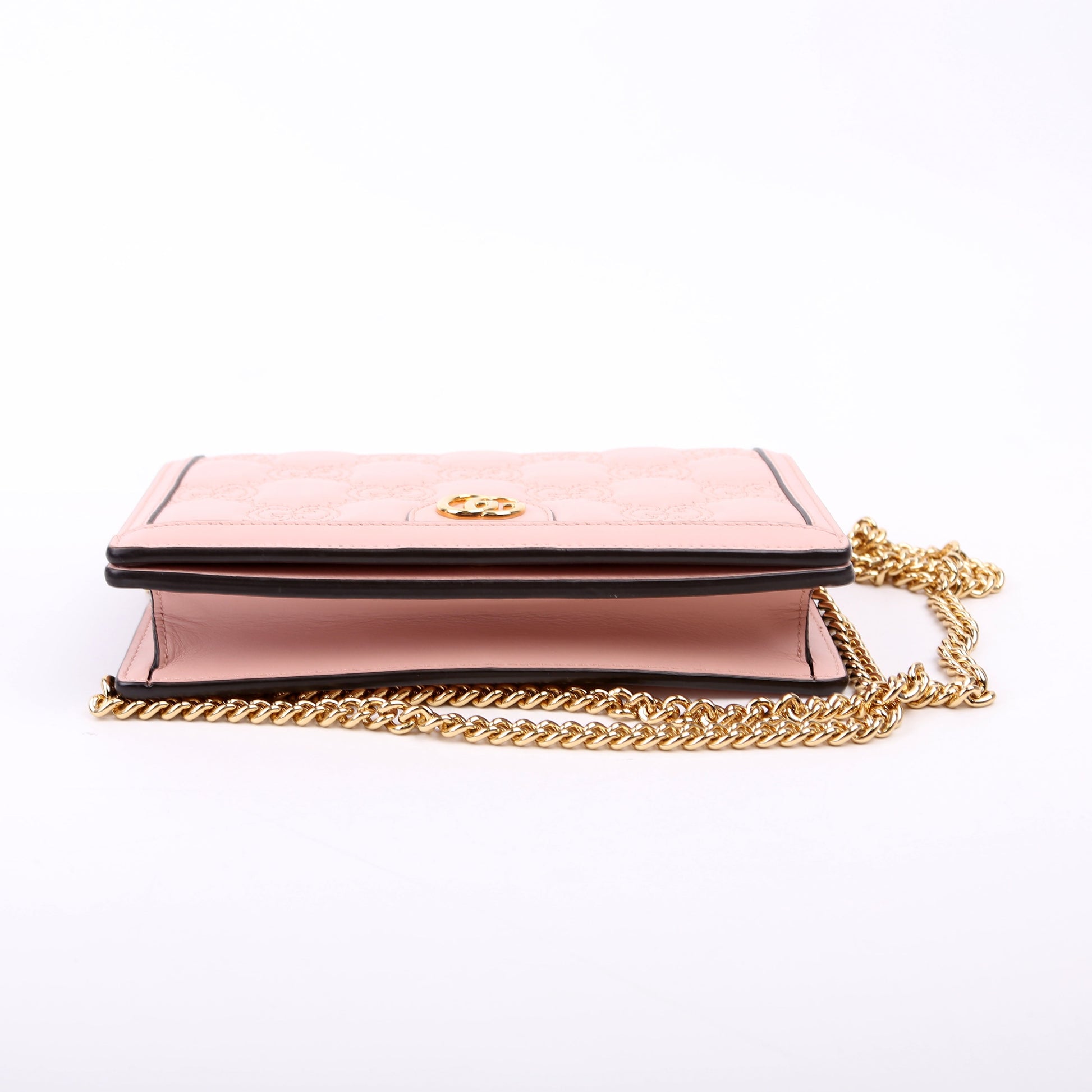 Gucci 723787 GG Matelasse Chain Wallet Pink Bag