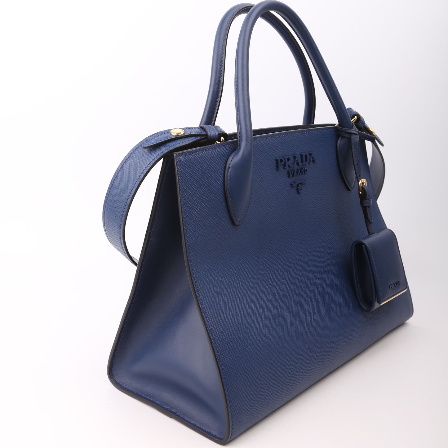 Prada Monochrome Medium Saffiano Cuir 1BA155 Blue Bag