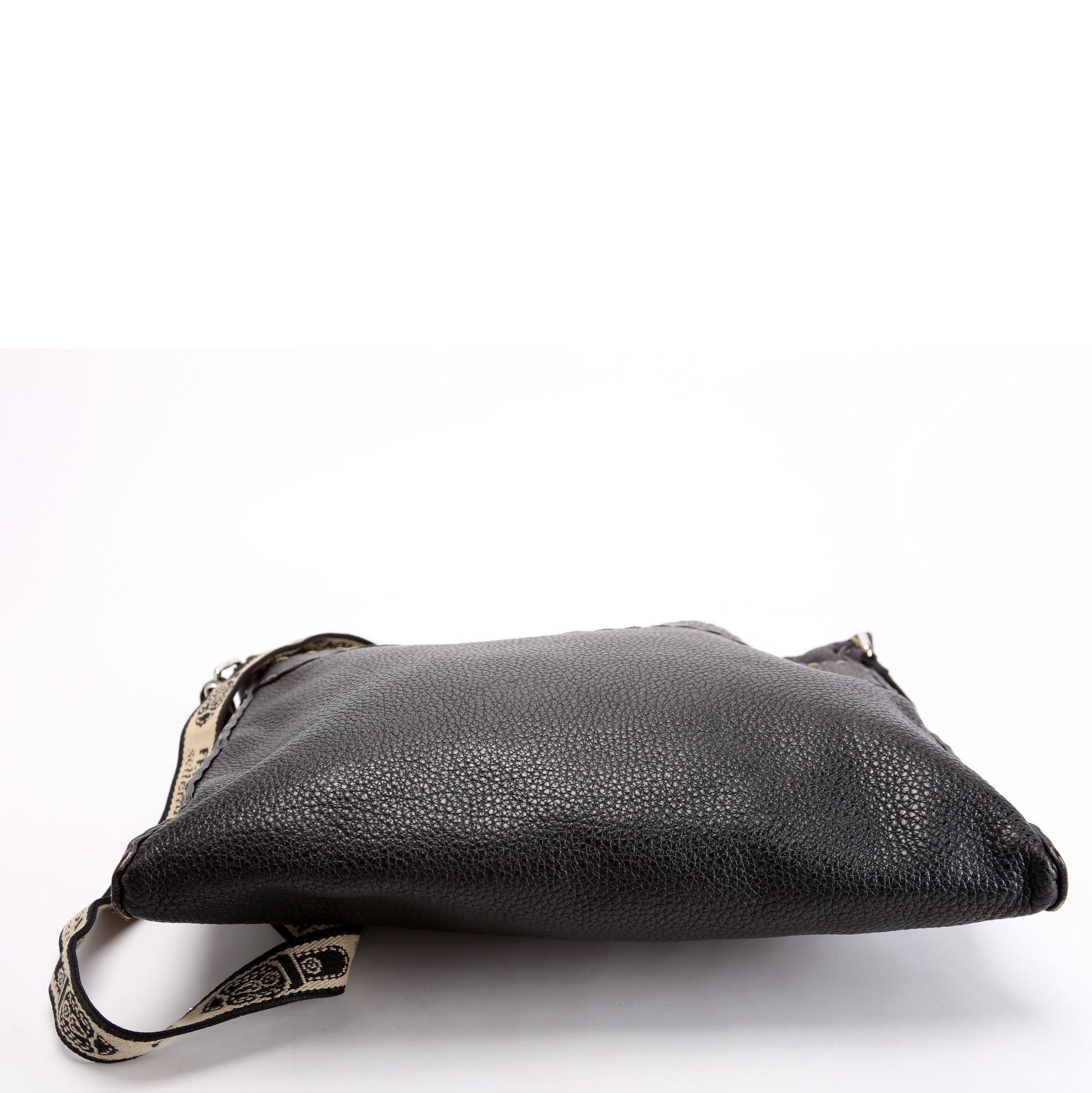 Fendi Cuoio Romano Selleria Messenger Black Bag