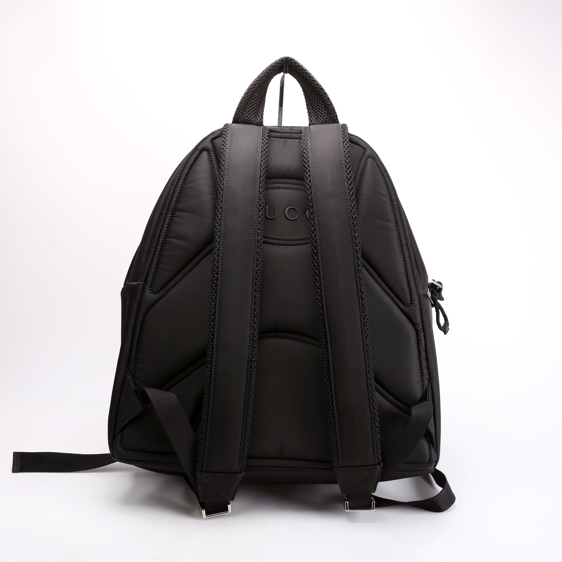 Gucci 800265 Logo Nylon Backpack Medium Black Bag