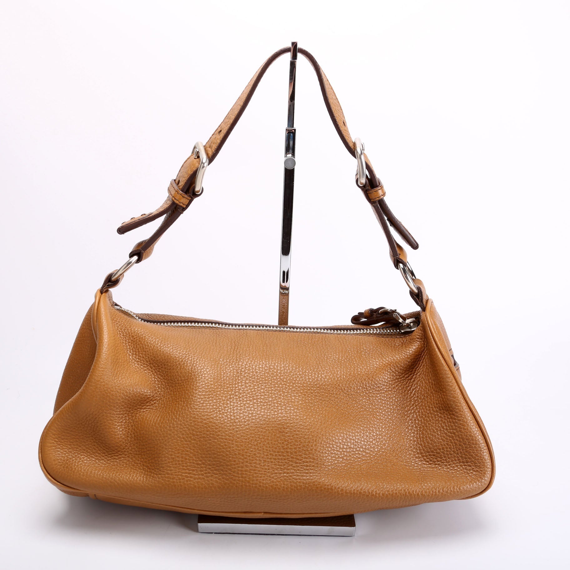Prada Vitello Daino Small Hobo Brown Bag