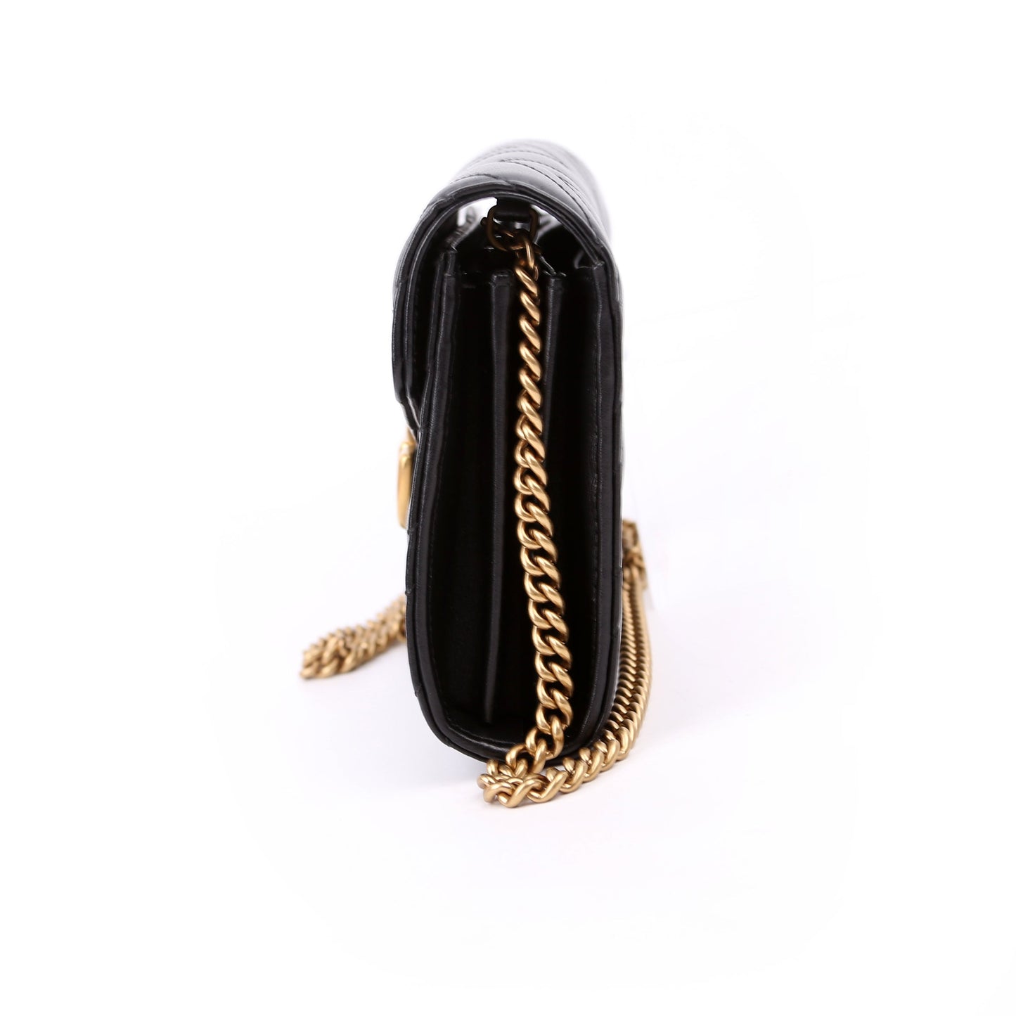 Gucci 474575 Marmont Chain Wallet Black Bag