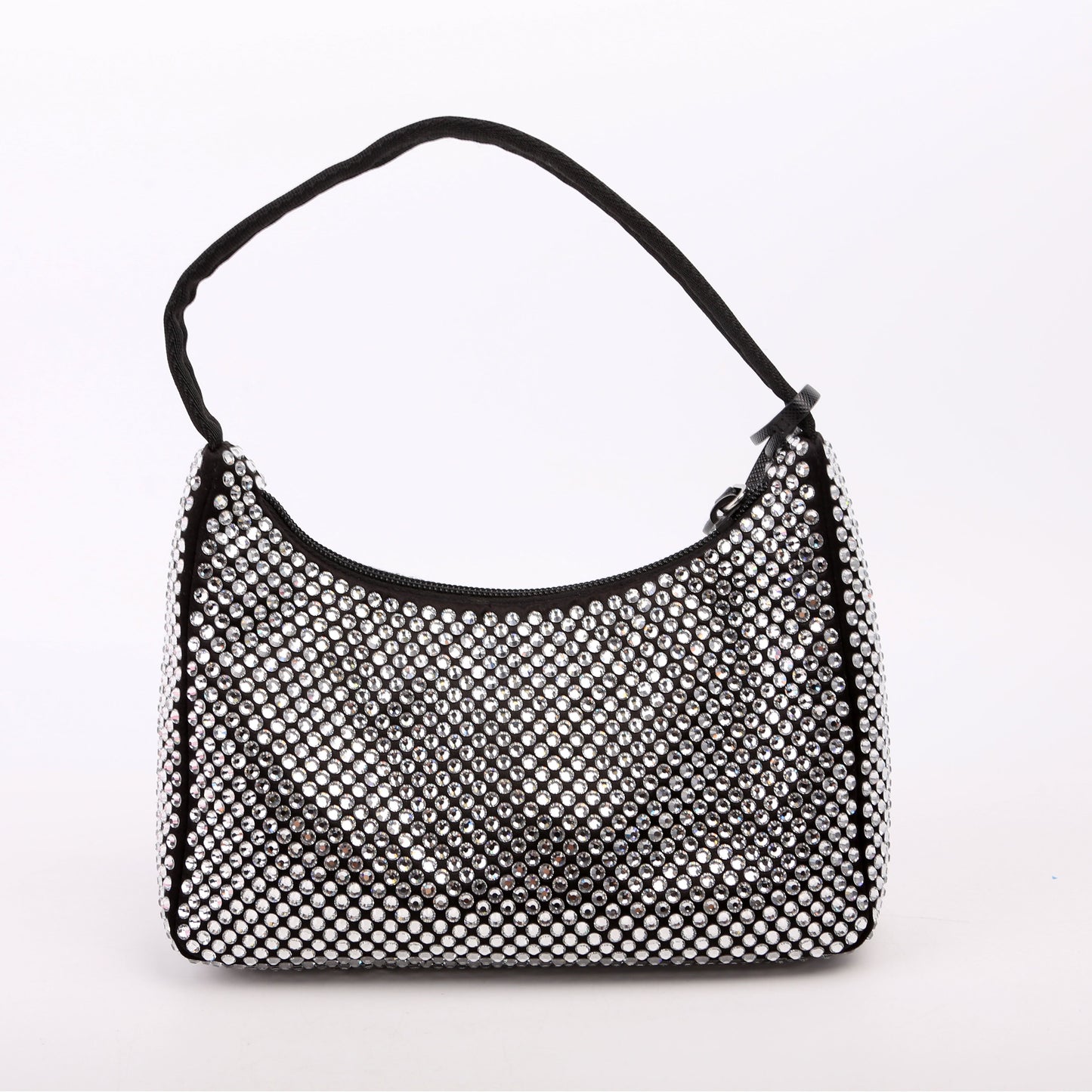 Prada 1BC515 Satin Crystal Re-Edition 2000 Mini Black Bag