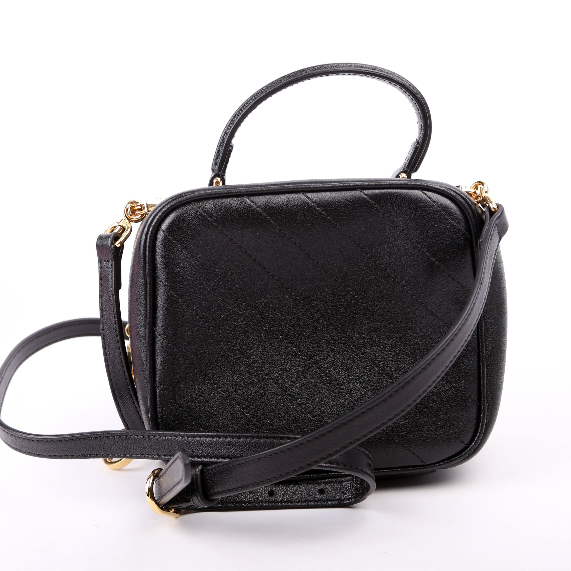 Gucci 744434 Blondie Leather Top Handle Black Bag