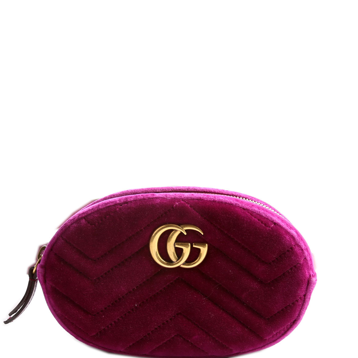 Gucci 476434 Marmont Velvet Belt Purple Bag