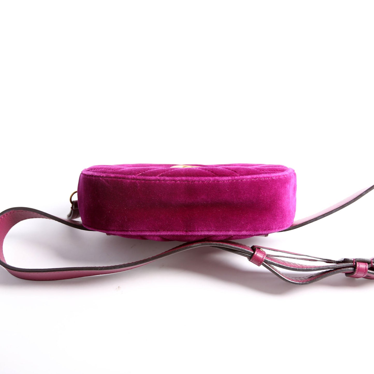 Gucci 476434 Marmont Velvet Belt Purple Bag