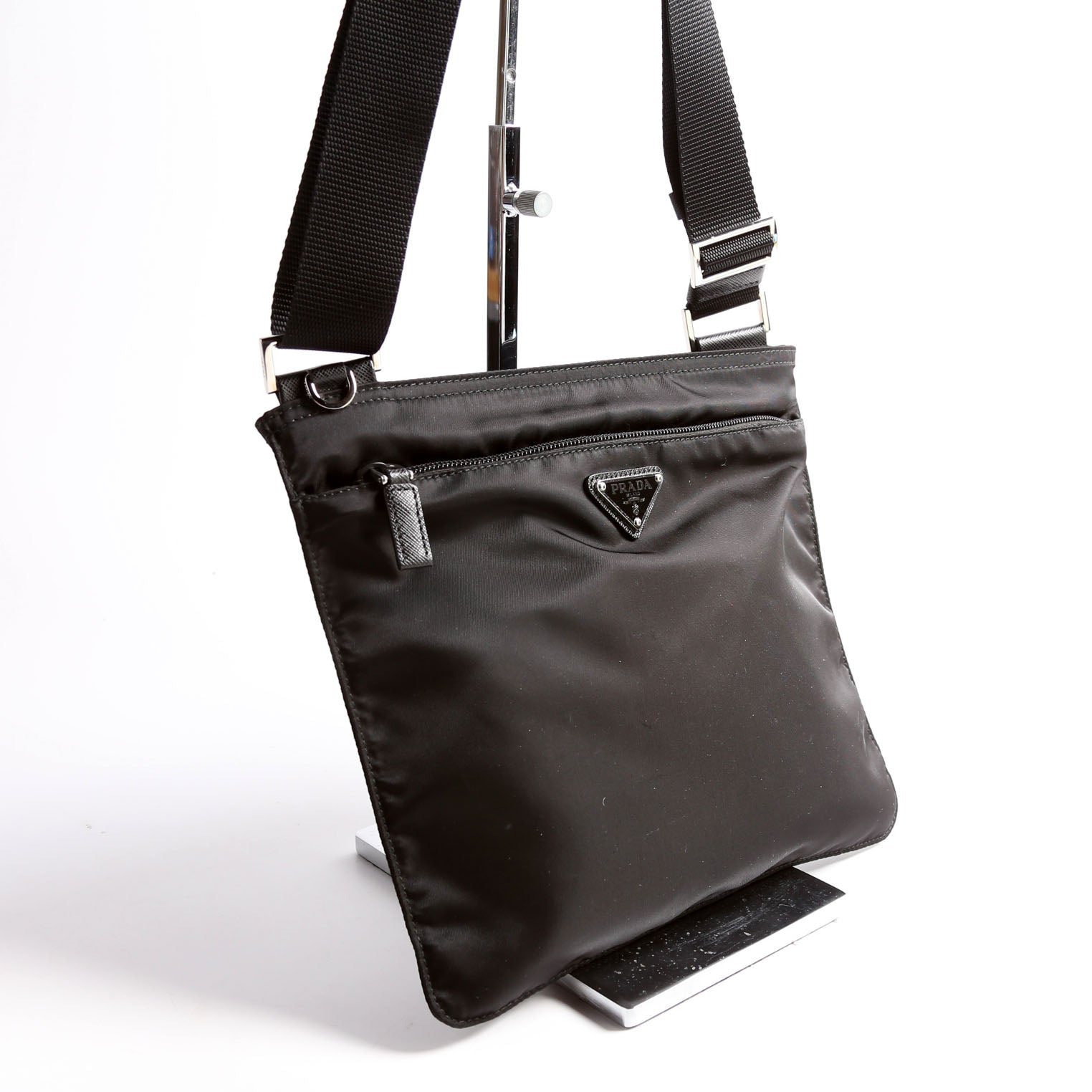 Prada 1BH978 Re-nylon/Saffiano Shoulder Black Bag