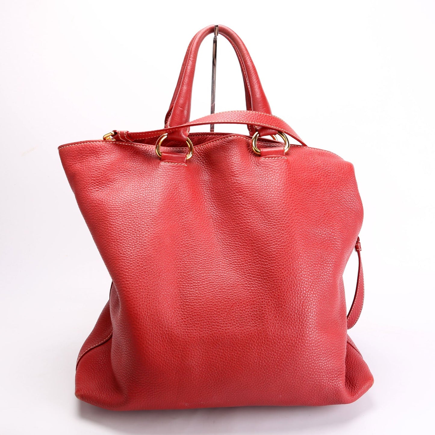Prada BN1713 Soft Calf Large Shopping Tote Red Bag