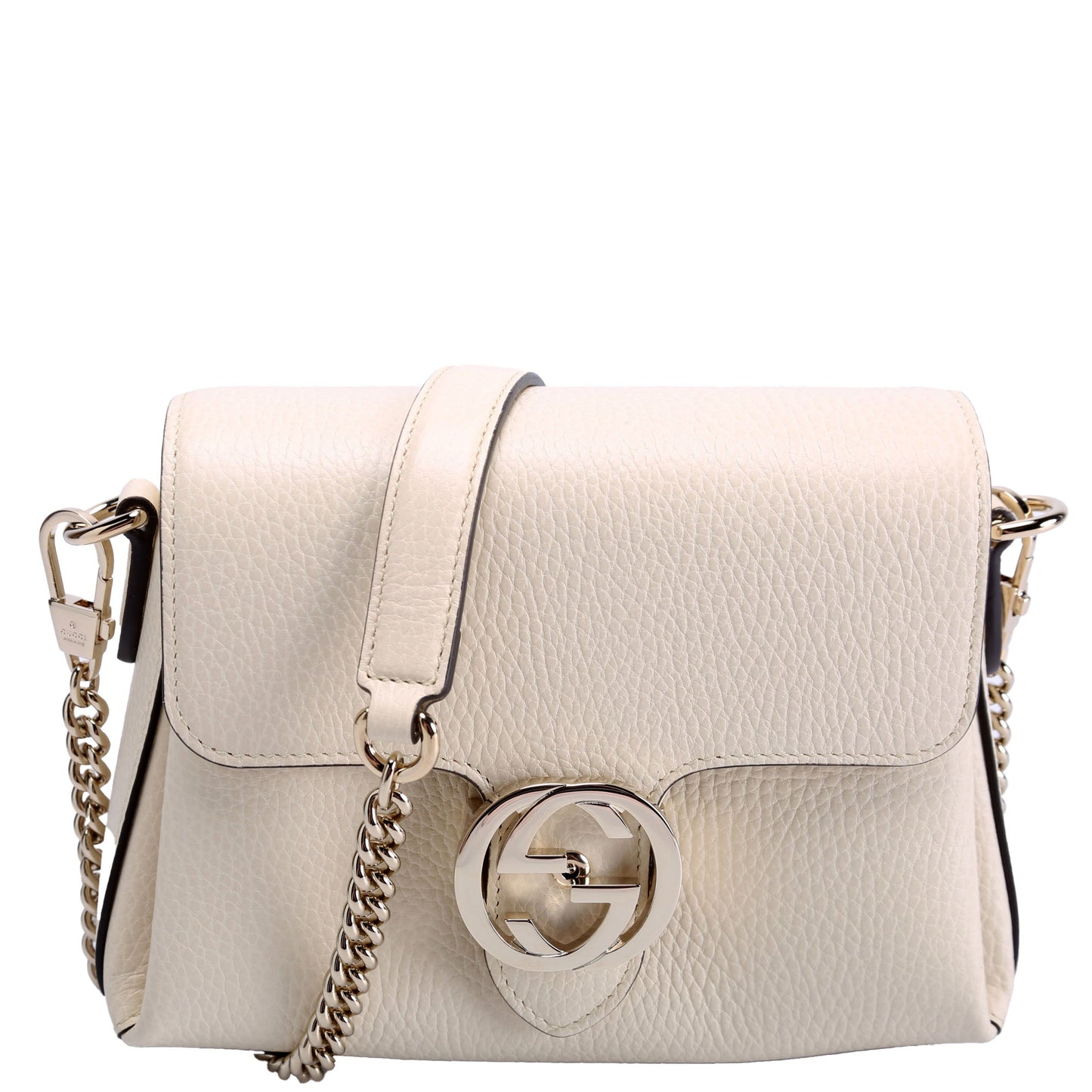 Gucci 607720 Interlock Small Crossbody Cream Bag