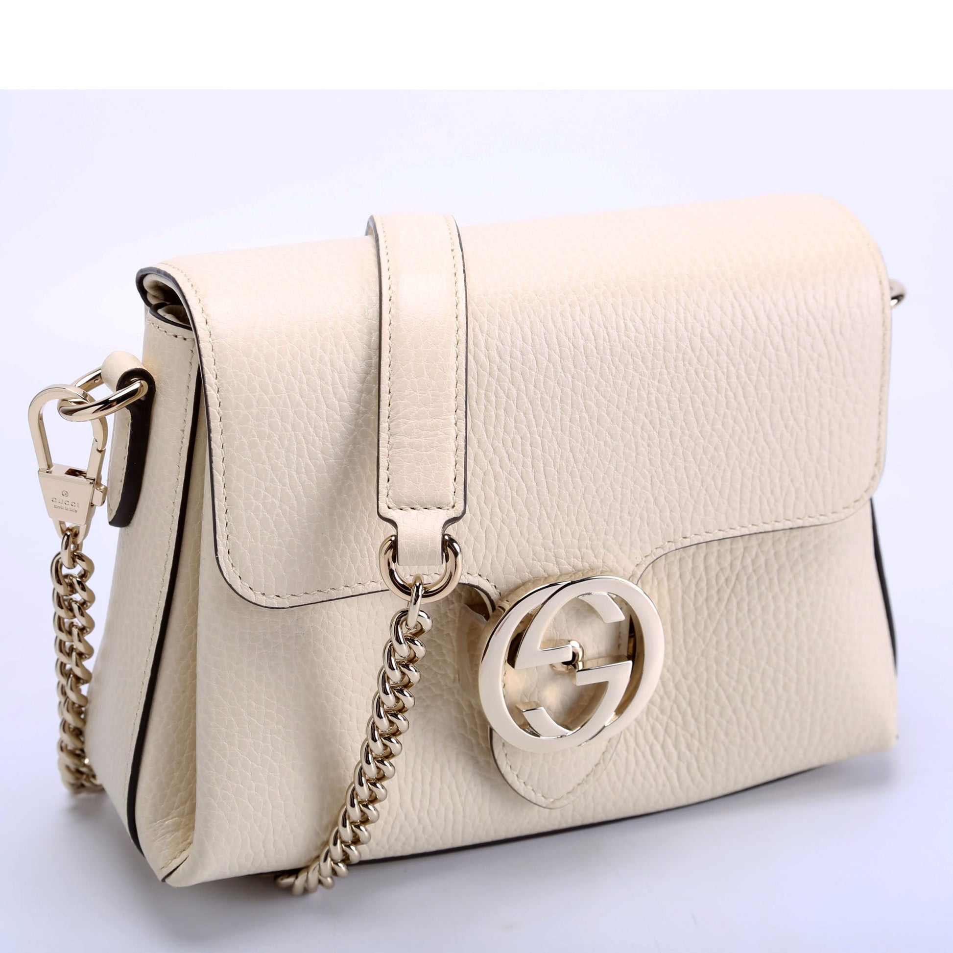 Gucci 607720 Interlock Small Crossbody Cream Bag