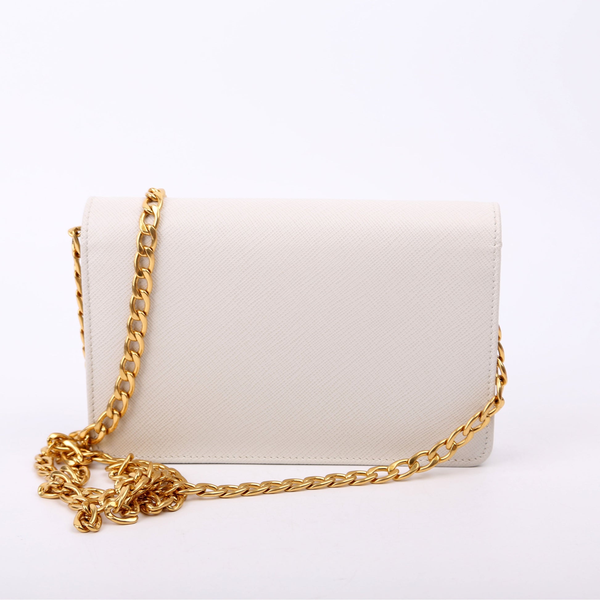 Prada Saffiano Lux Mini Chain Gray Bag