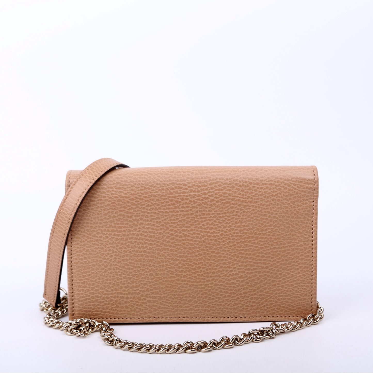 Gucci 615523 Interlocking GG WOC Calfskin Tan Bag