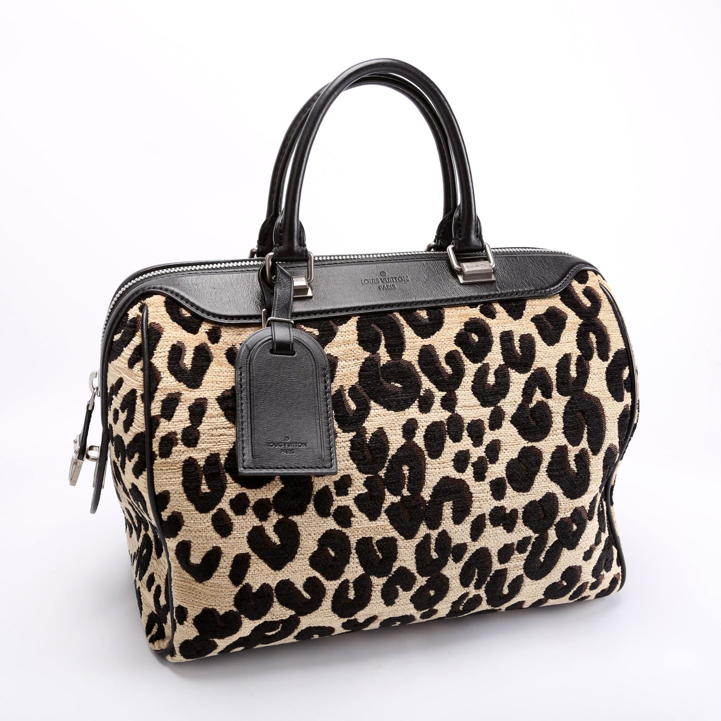 Louis Vuitton Stephen Spro Leopard Chenille Speedy