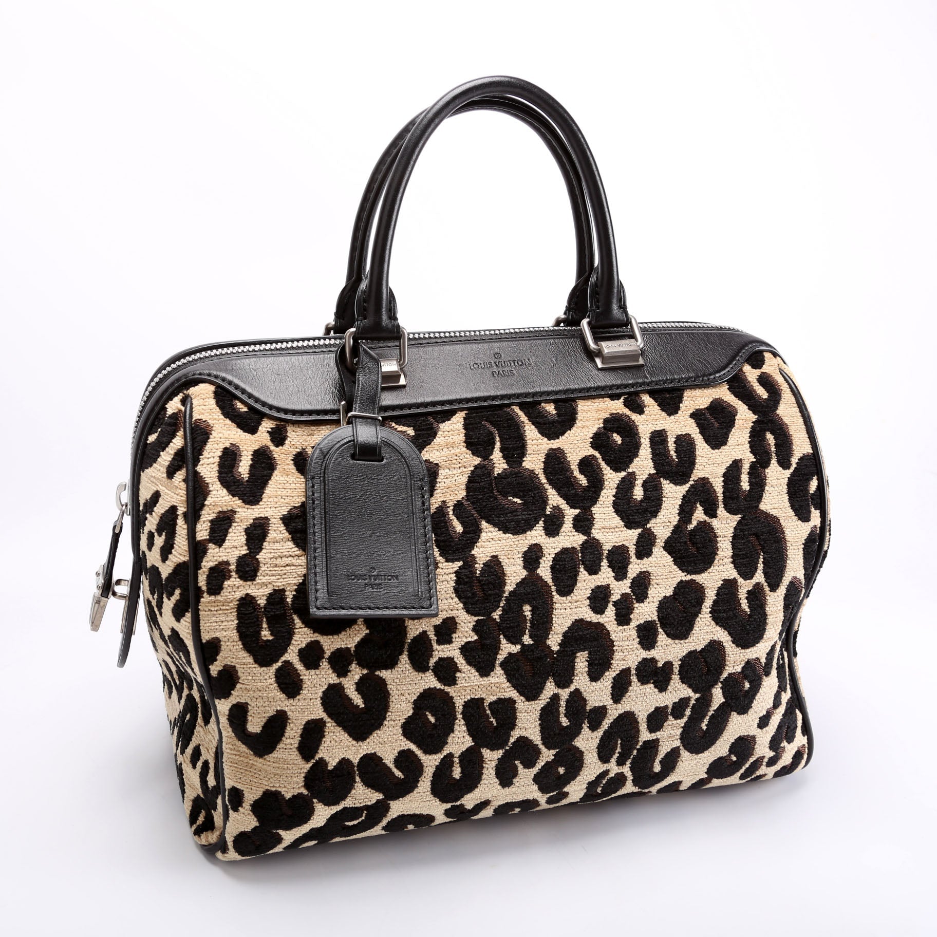 Louis Vuitton Stephen Spro Leopard Chenille Speedy