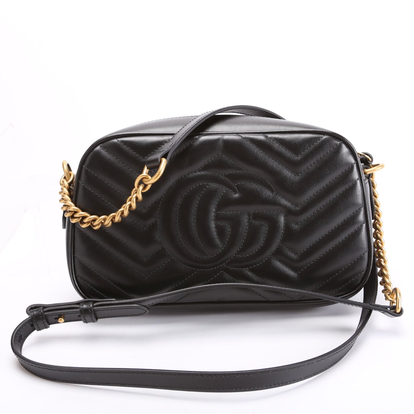 Gucci 447632 Marmont Small Leather Camera Black Bag