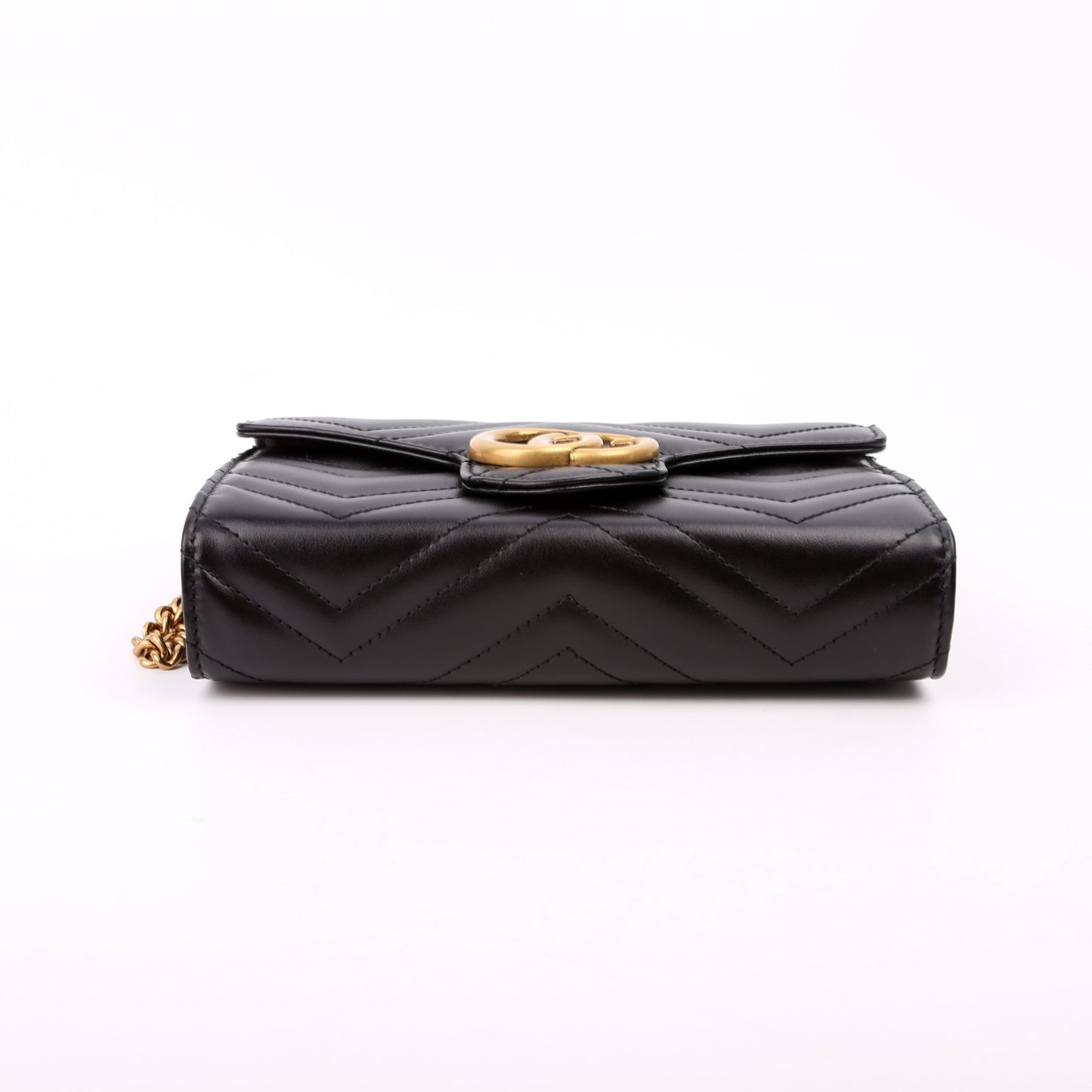 Gucci 474575 Marmont Chain Wallet Black Bag