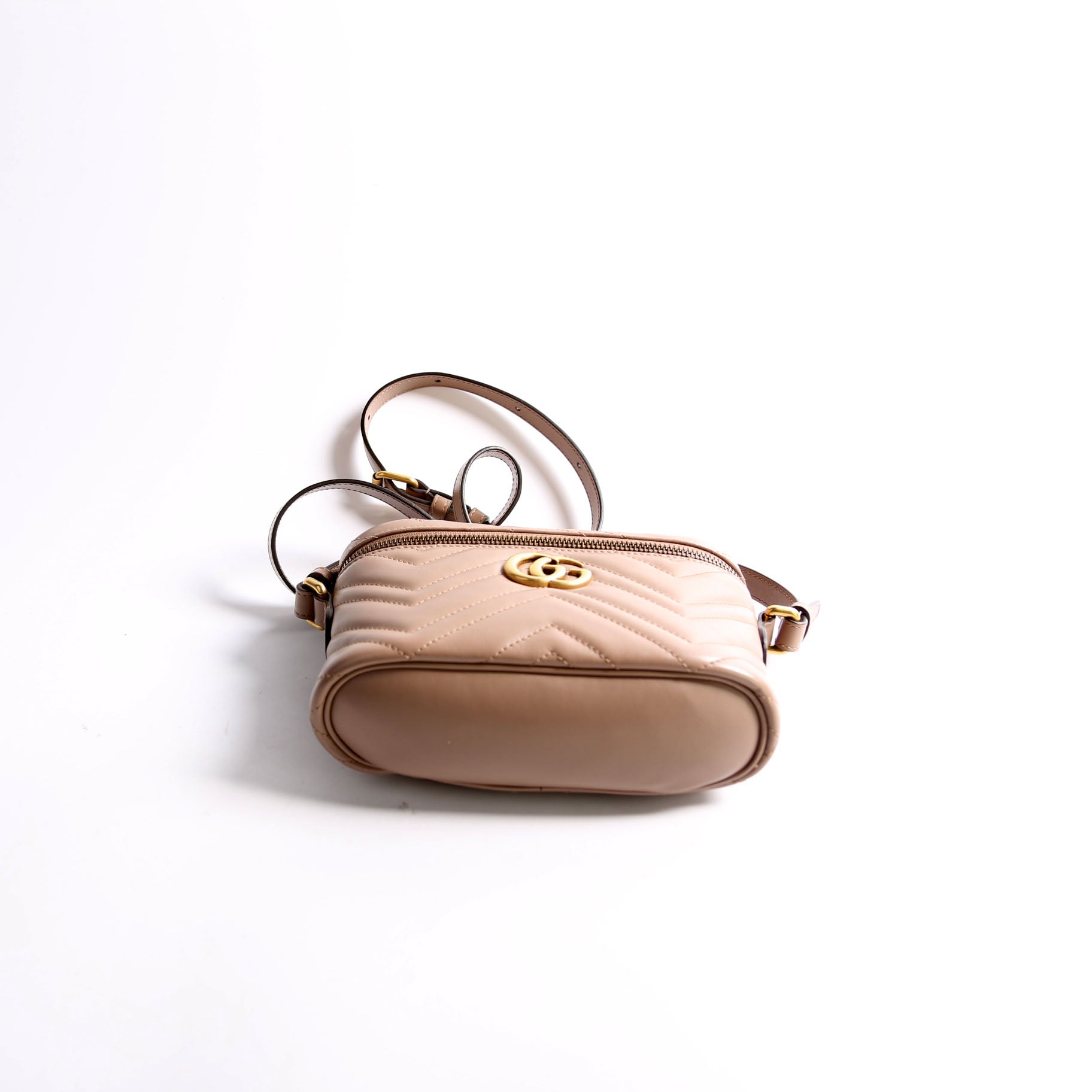 Gucci 672253 GG Marmont Mini Taupe Bag