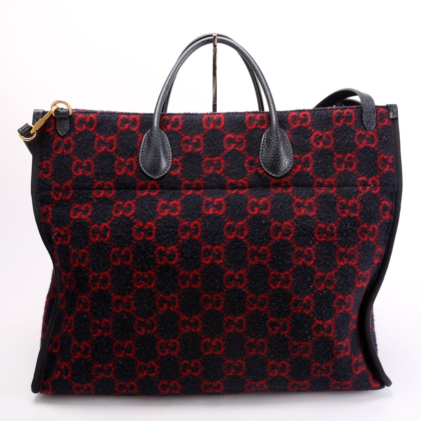 Gucci 598169 GG Wool Tote Navy Bag
