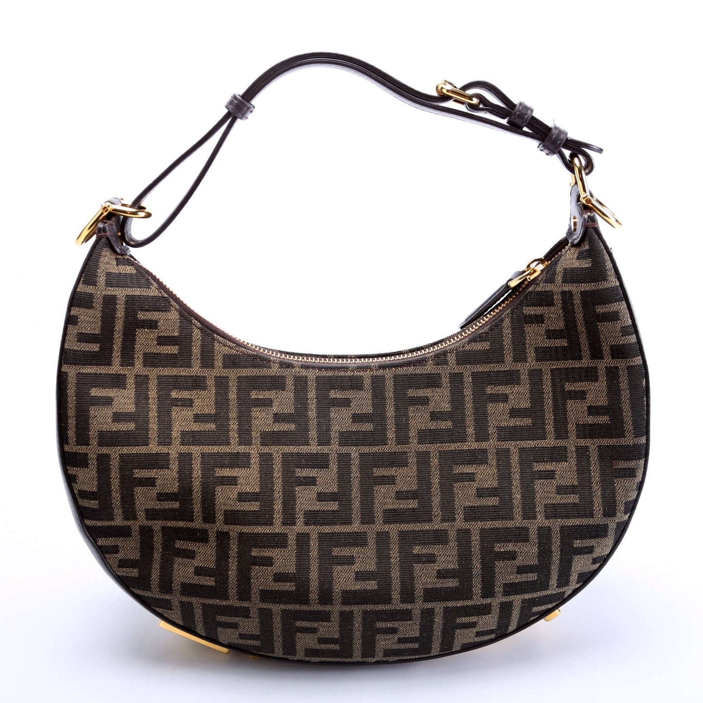 Fendi 8BR798graphy Small Zucca Hobo Brown Bag