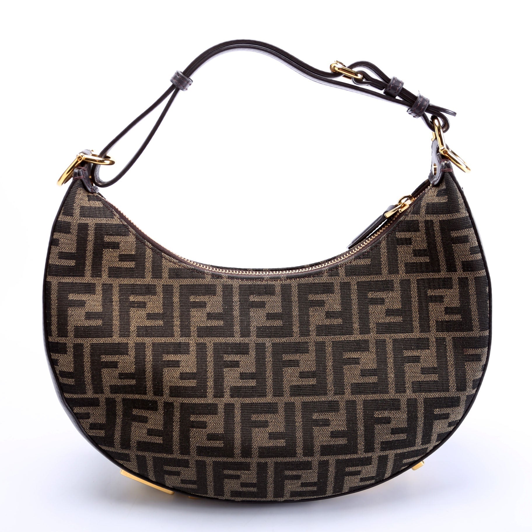 Fendi 8BR798graphy Small Zucca Hobo Brown Bag