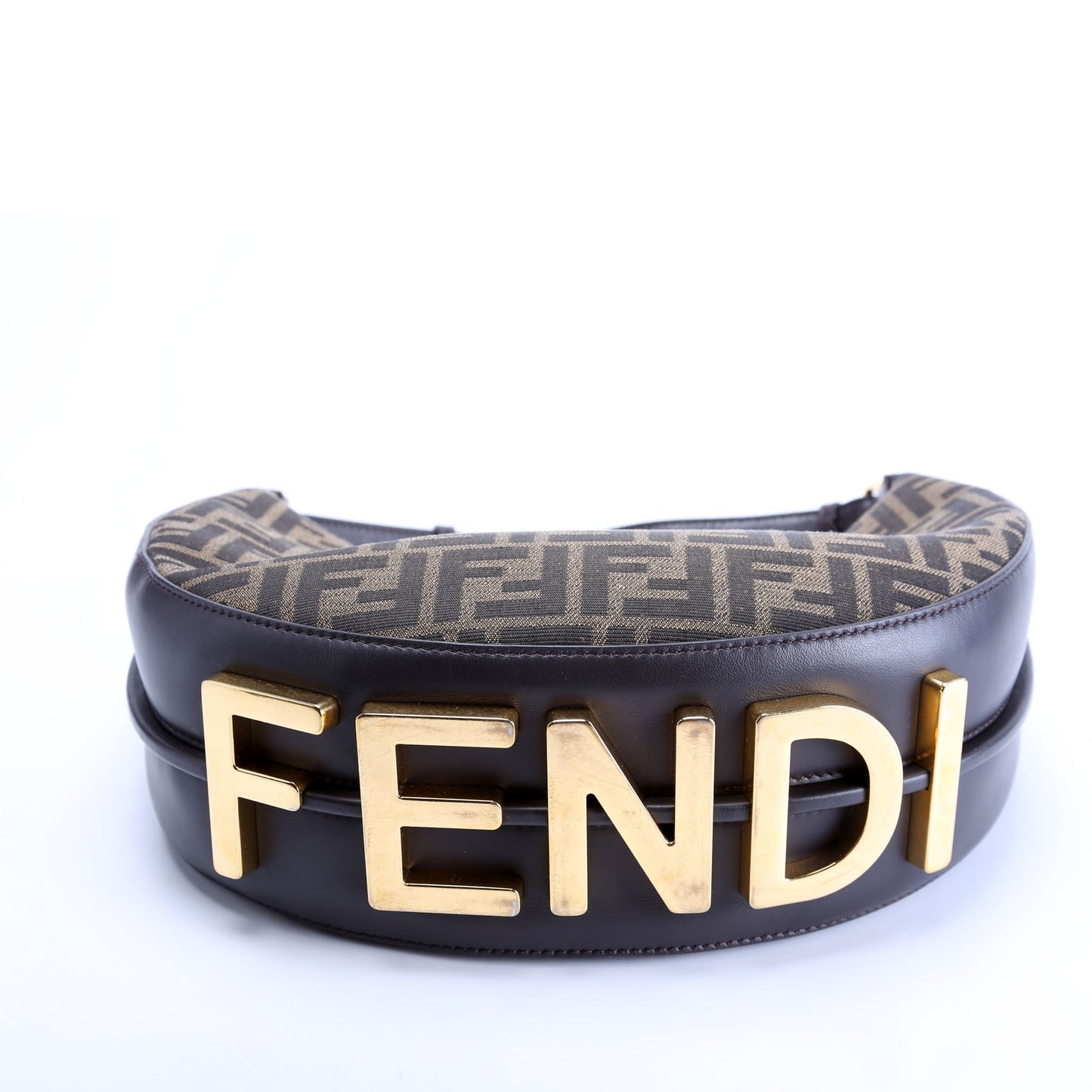 Fendi 8BR798graphy Small Zucca Hobo Brown Bag