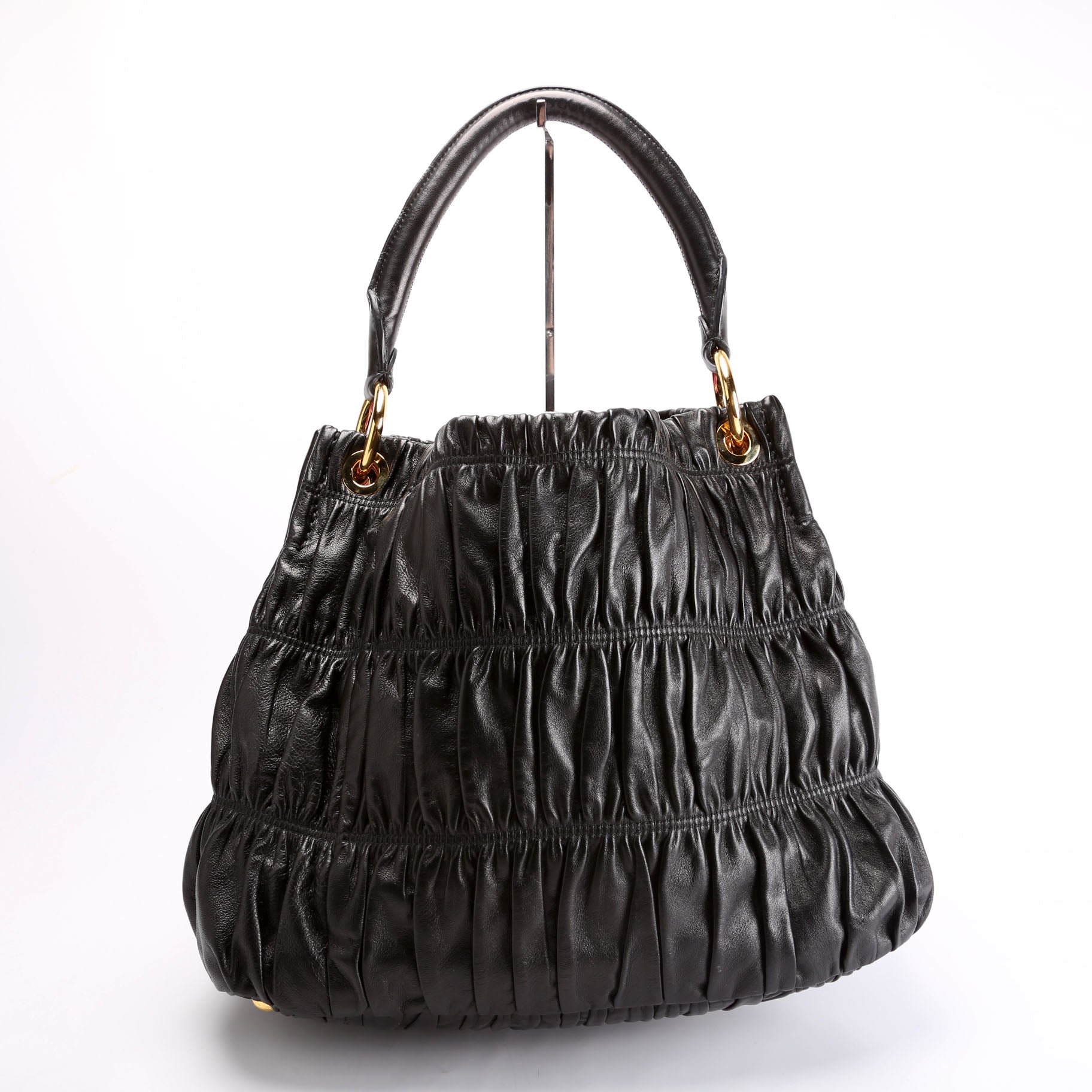 Prada BR4730 Nappa Guafre Hobo Black Bag