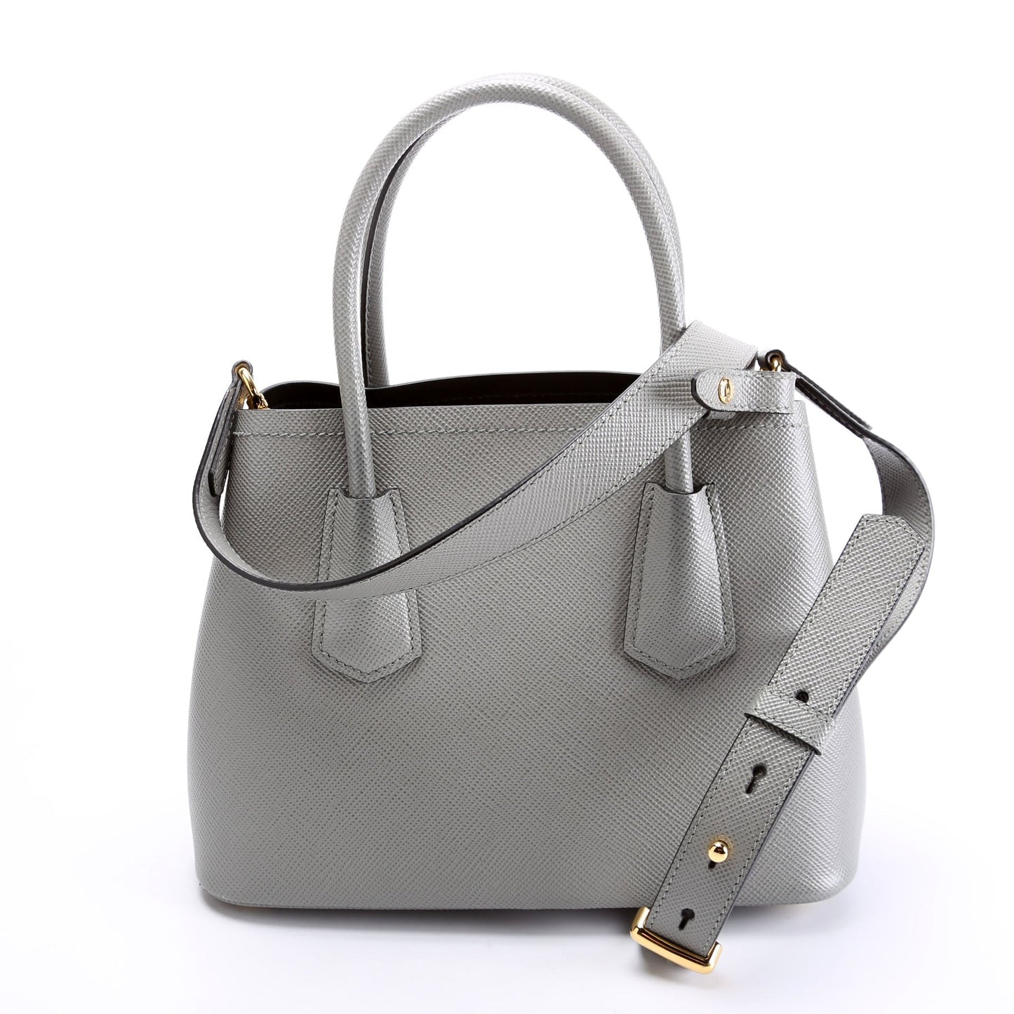Prada 1BG443 Small Double Saffiano Grey Bag