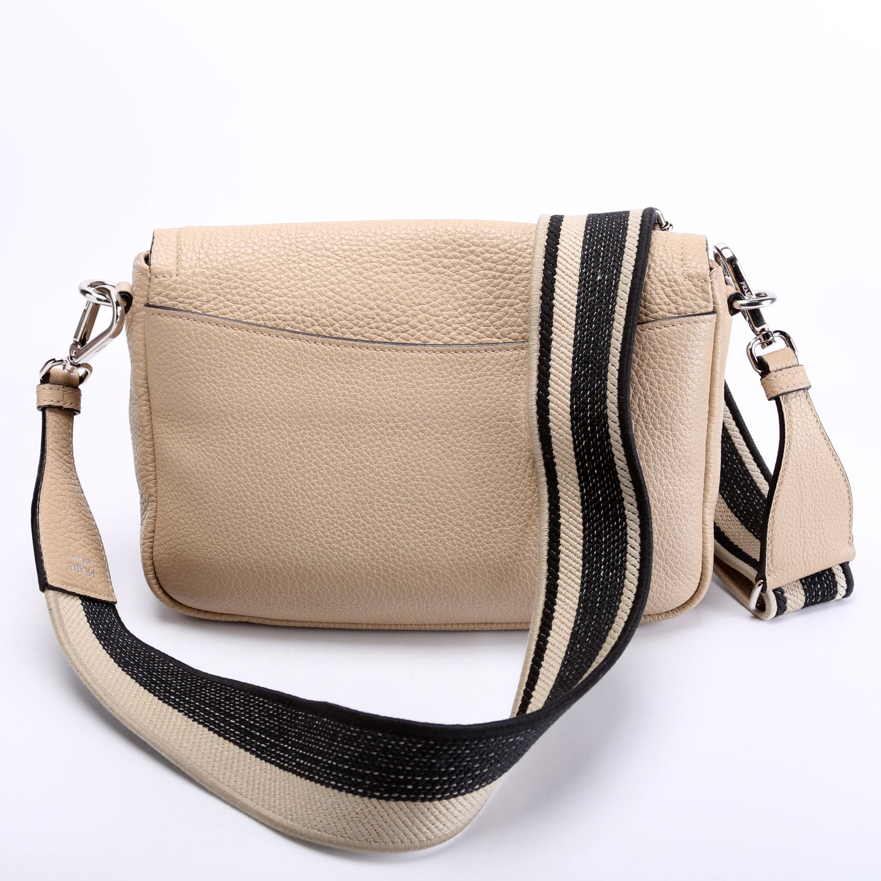 Prada 1BD314 Logo Leather Shoulder Small Tan Bag