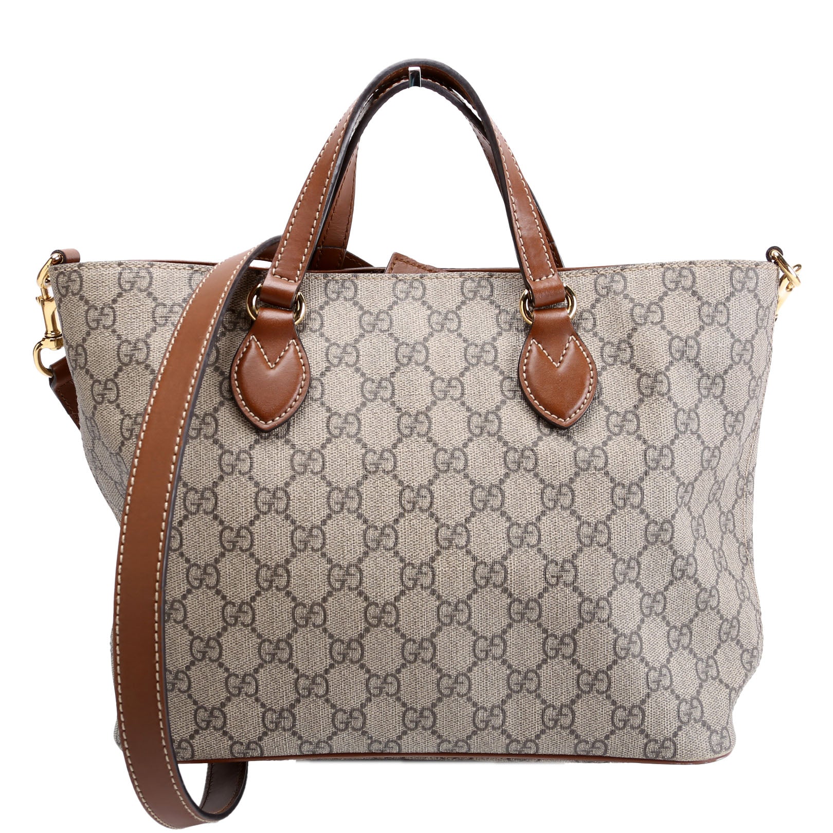 Gucci 473887 GG Supreme Small Tote Brown Bag